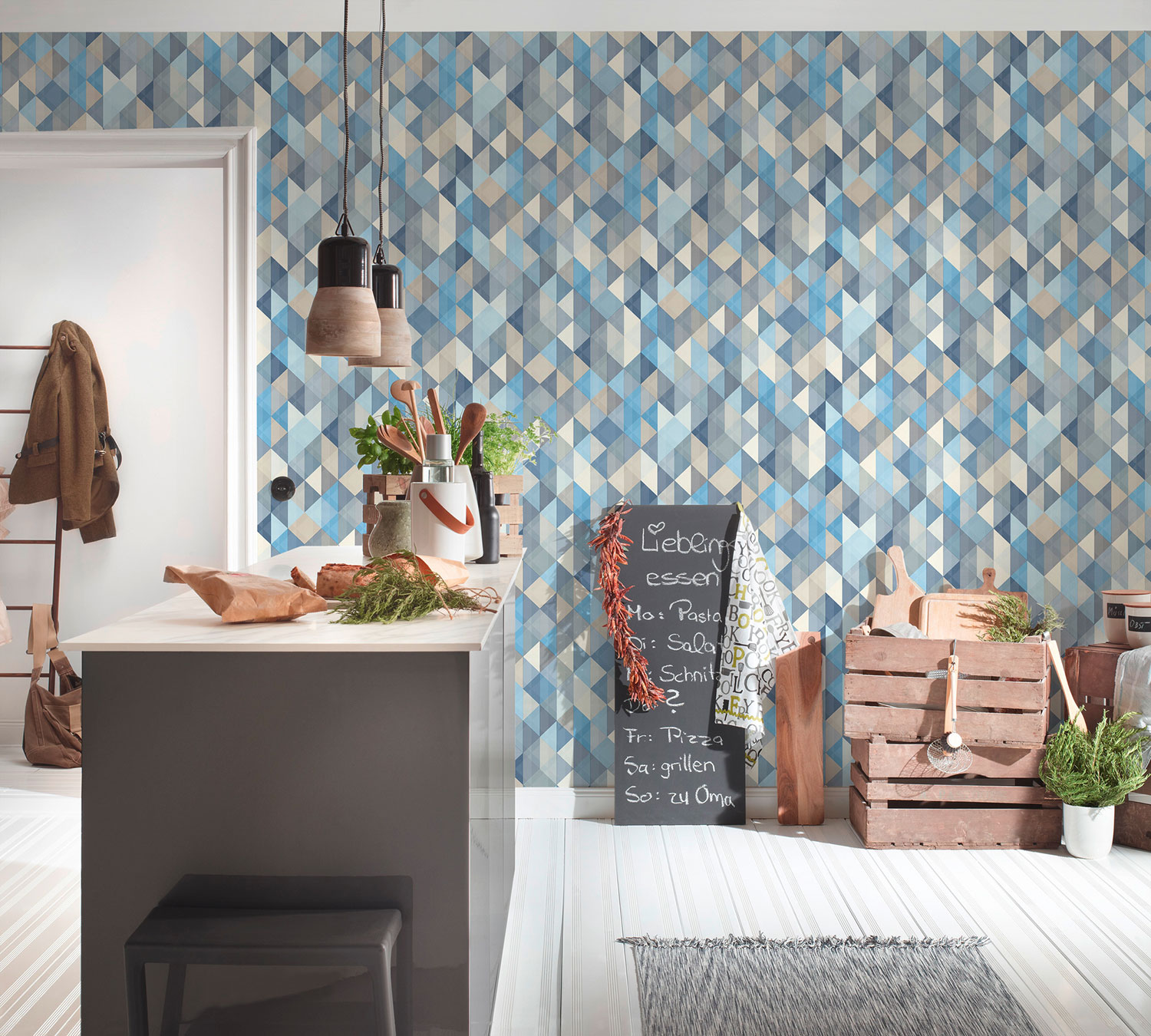 AS Création Vliestapete Trendwall Kariert 367863