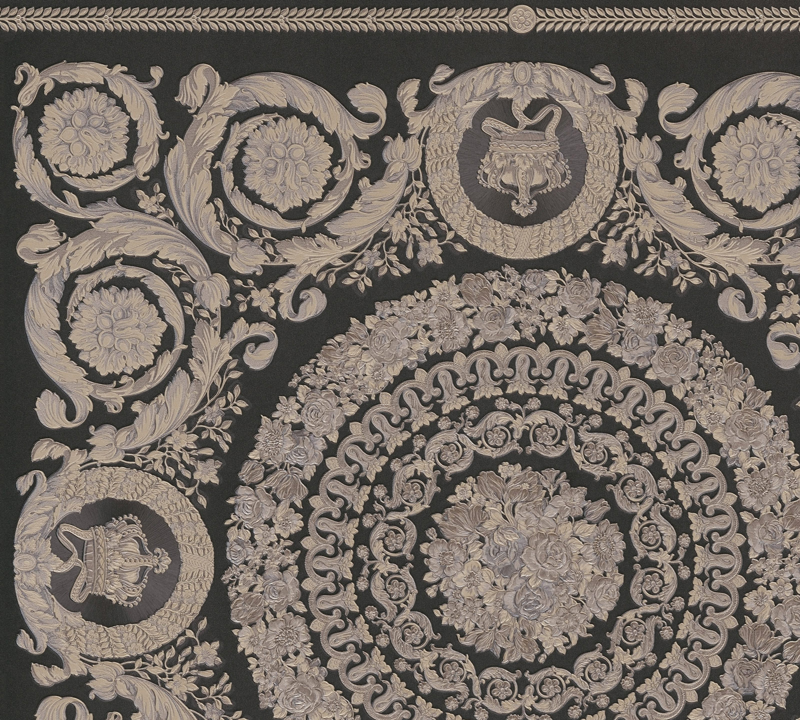 AS Vliestapete Versace 6 Barock Tapete Schwarz 791341