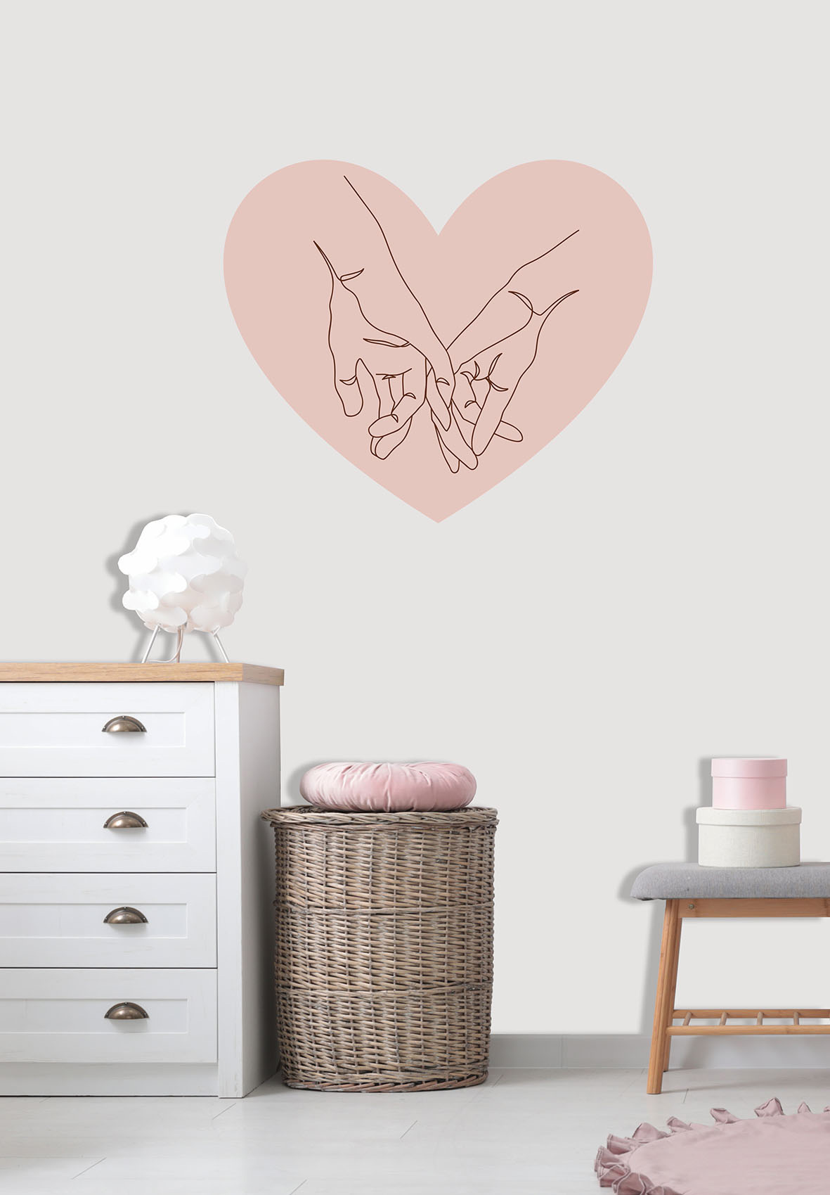 Thomas Fototapete Platin Formen  Herz pink