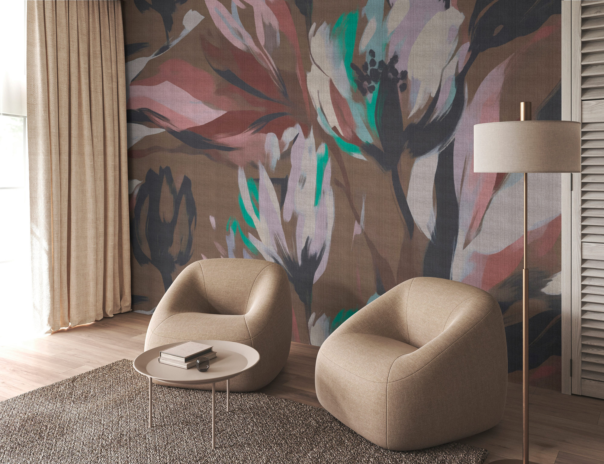 AS Fototapete Walls by Patel 5 Blumen Braun DD134519