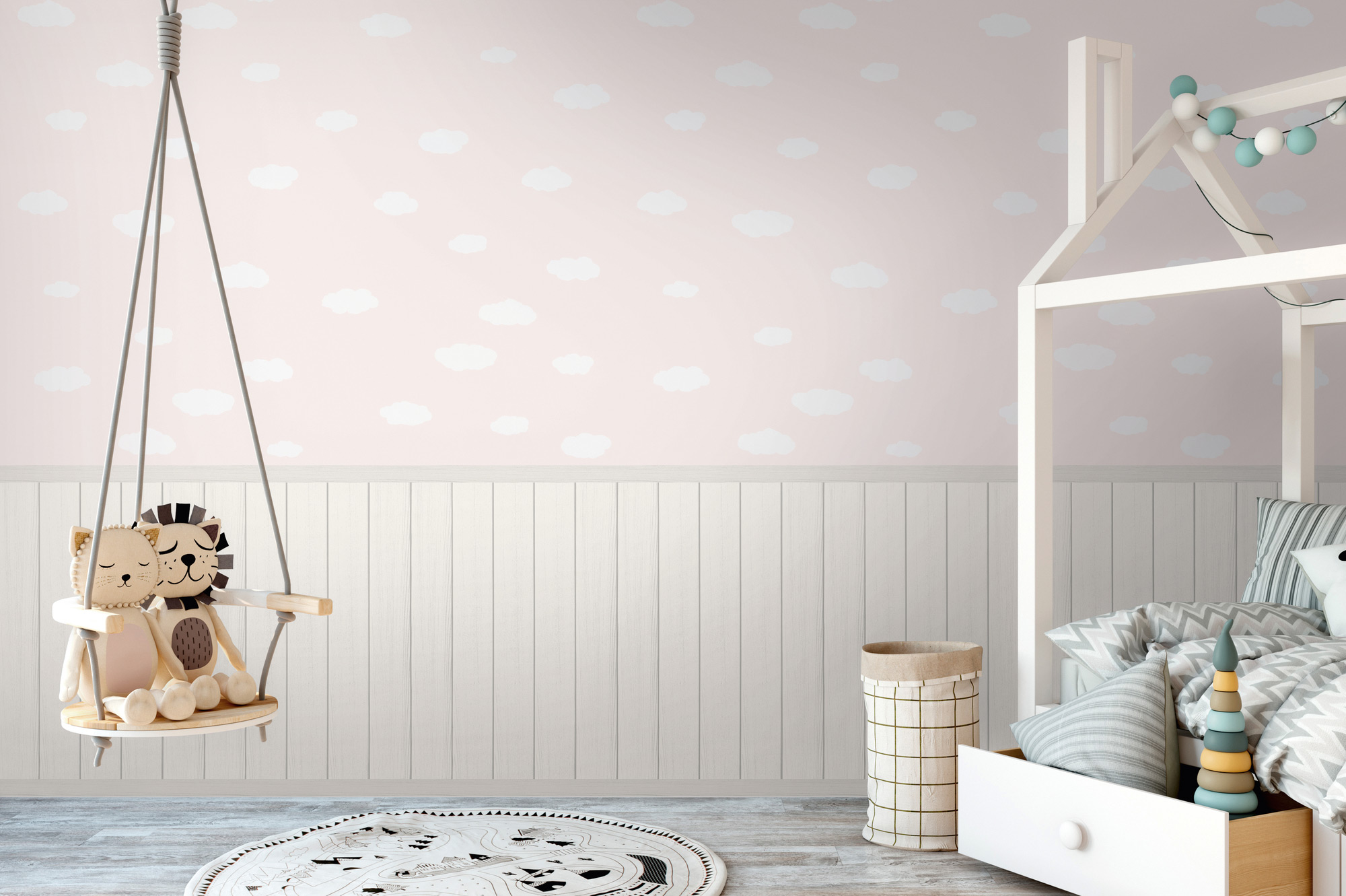 AS Vliestapete Wallpanel creme Wolken 398163