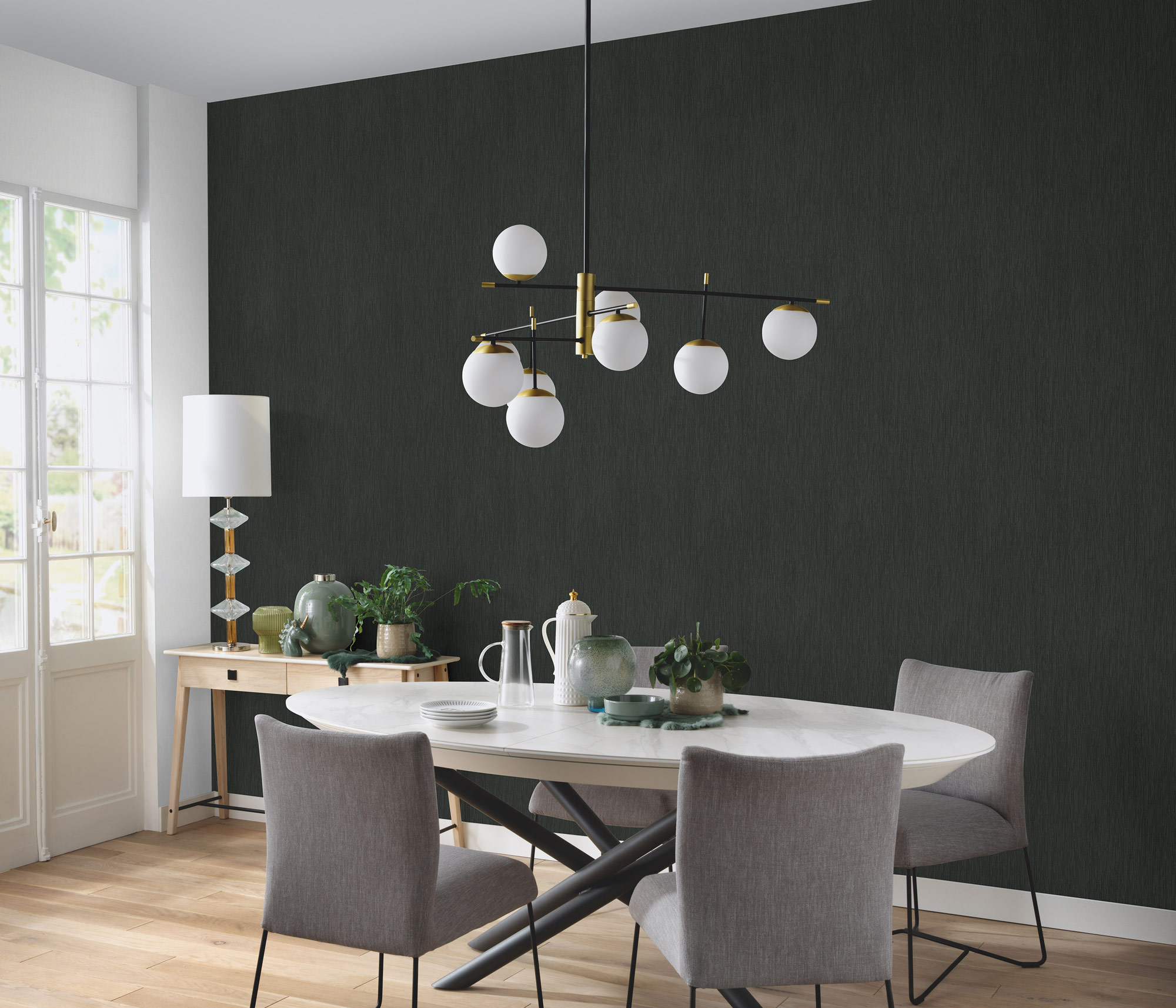 Erismann Vliestapete Versailles Unitapete schwarz 1035115