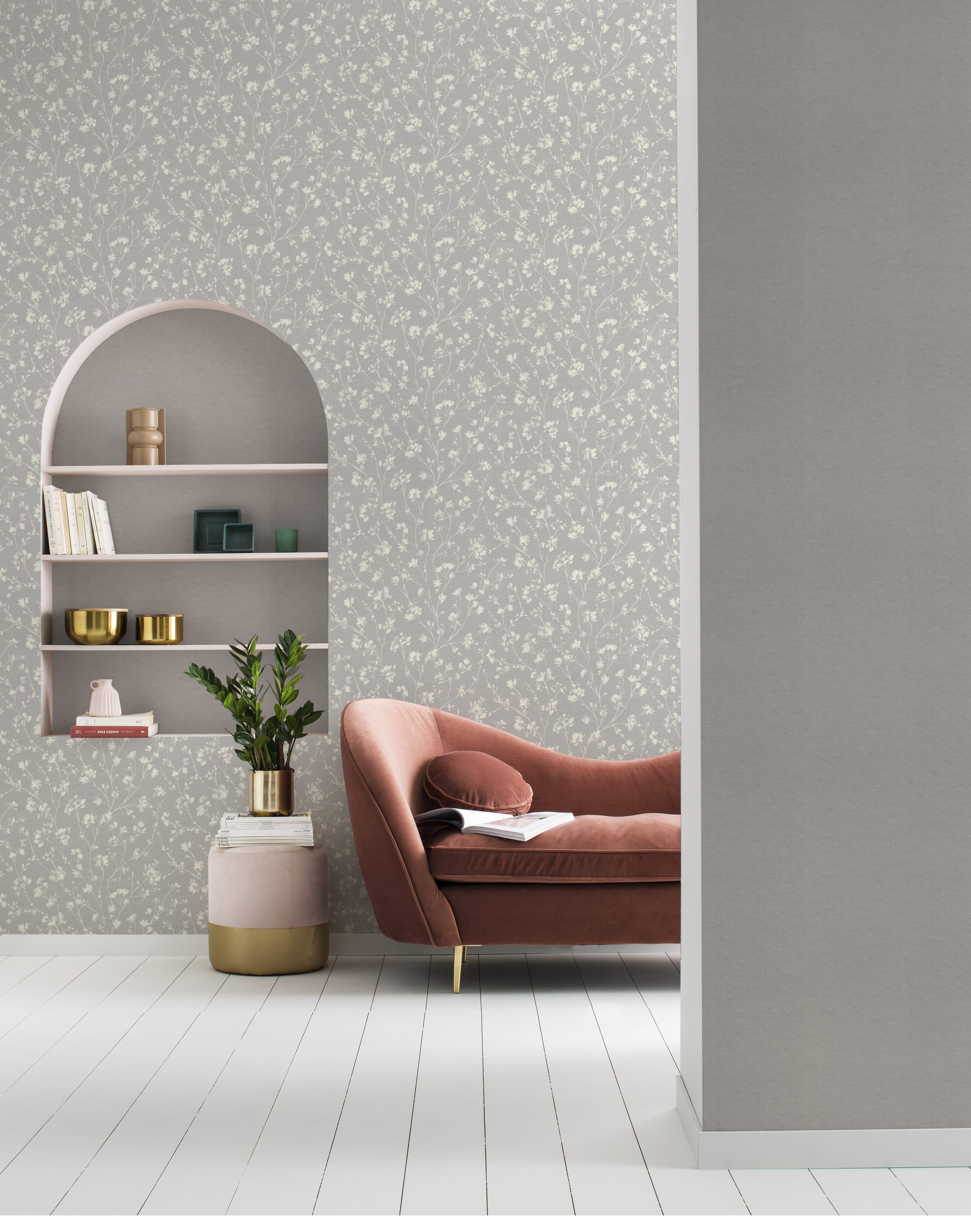 Rasch Vliestapete Country Charme Grau-Hellgrau 463828