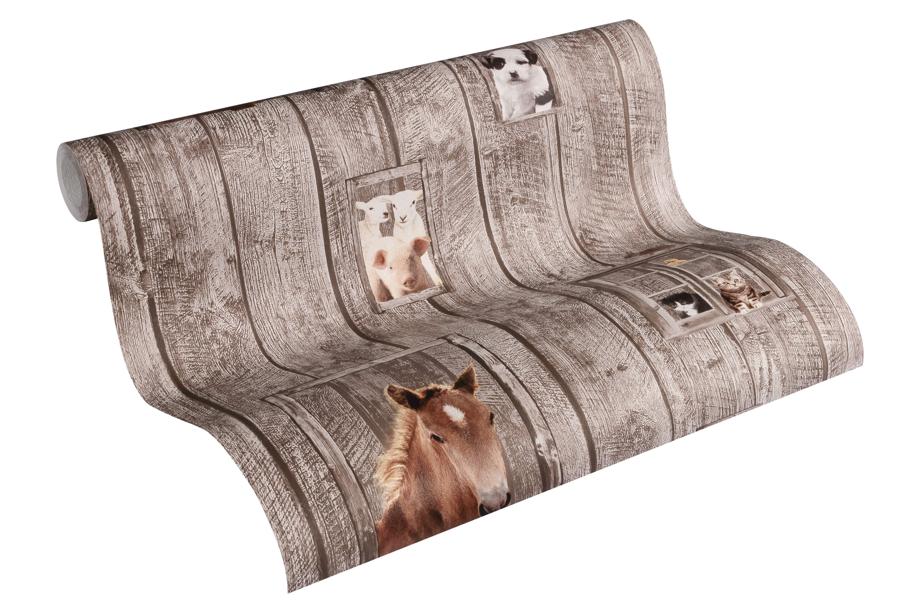 AS Vliestapete Little Stars Kindertapete Tiere Holz 358422