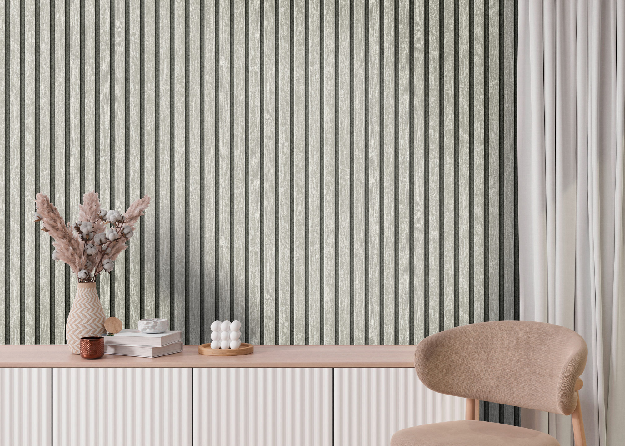 AS Vliestapete Attractive 3 Holzpaneele Grau 790415