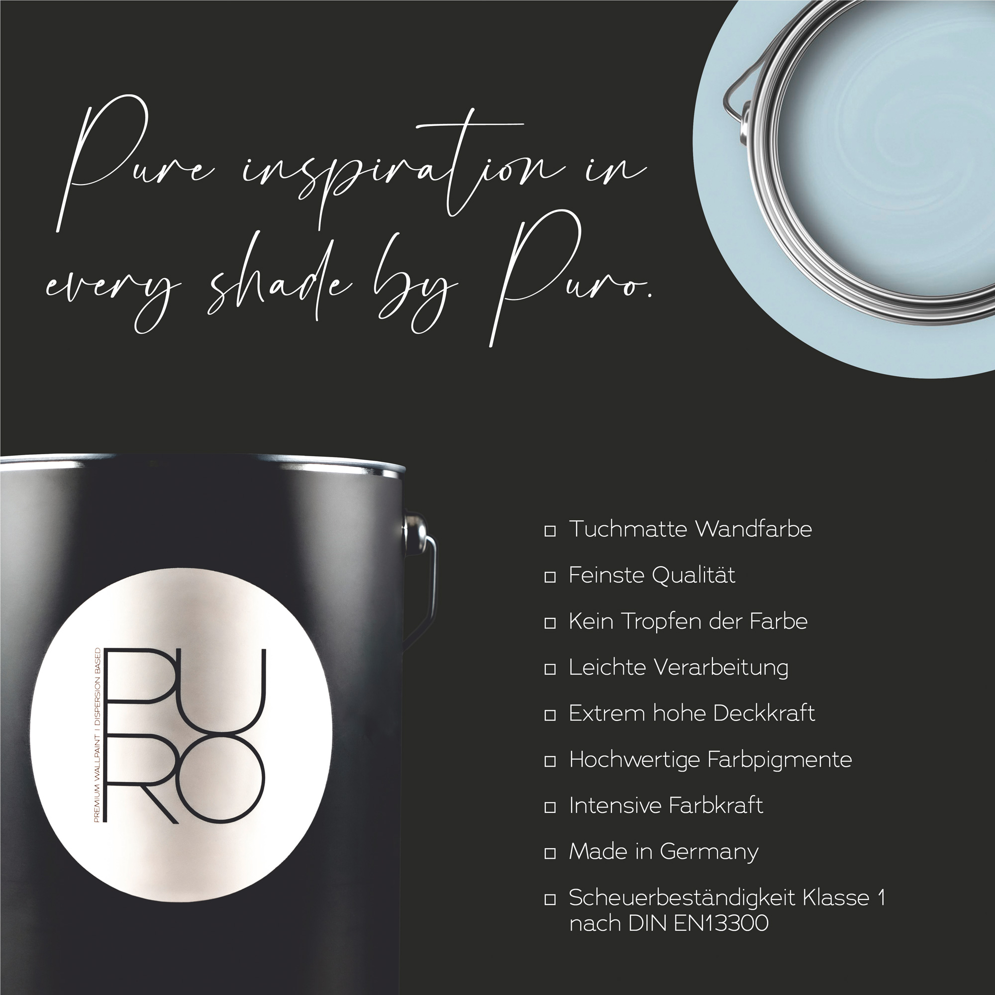 AS Premium Innenwandfarbe Puro c3003 ocean blue 1 L