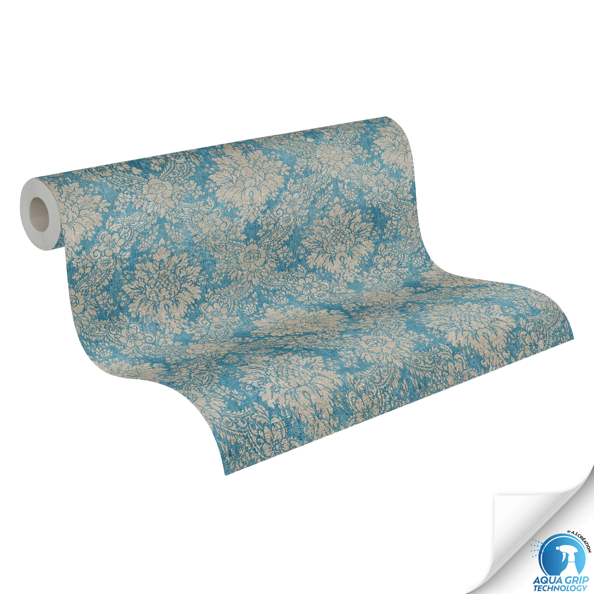 AS Vliestapete WOW Designdrop Barock Tapete Blau 784921