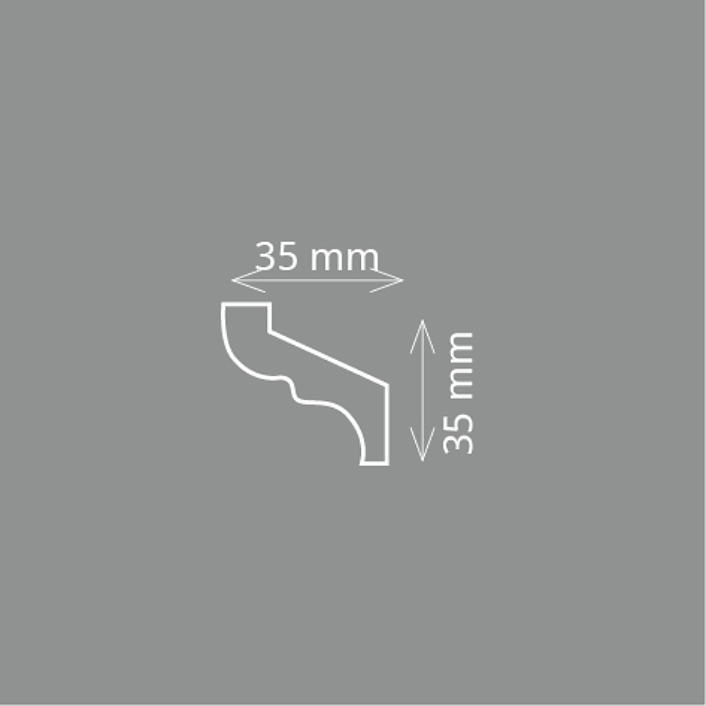 Homestar Stuckleiste Styropor Zierleiste S 35 | weiss