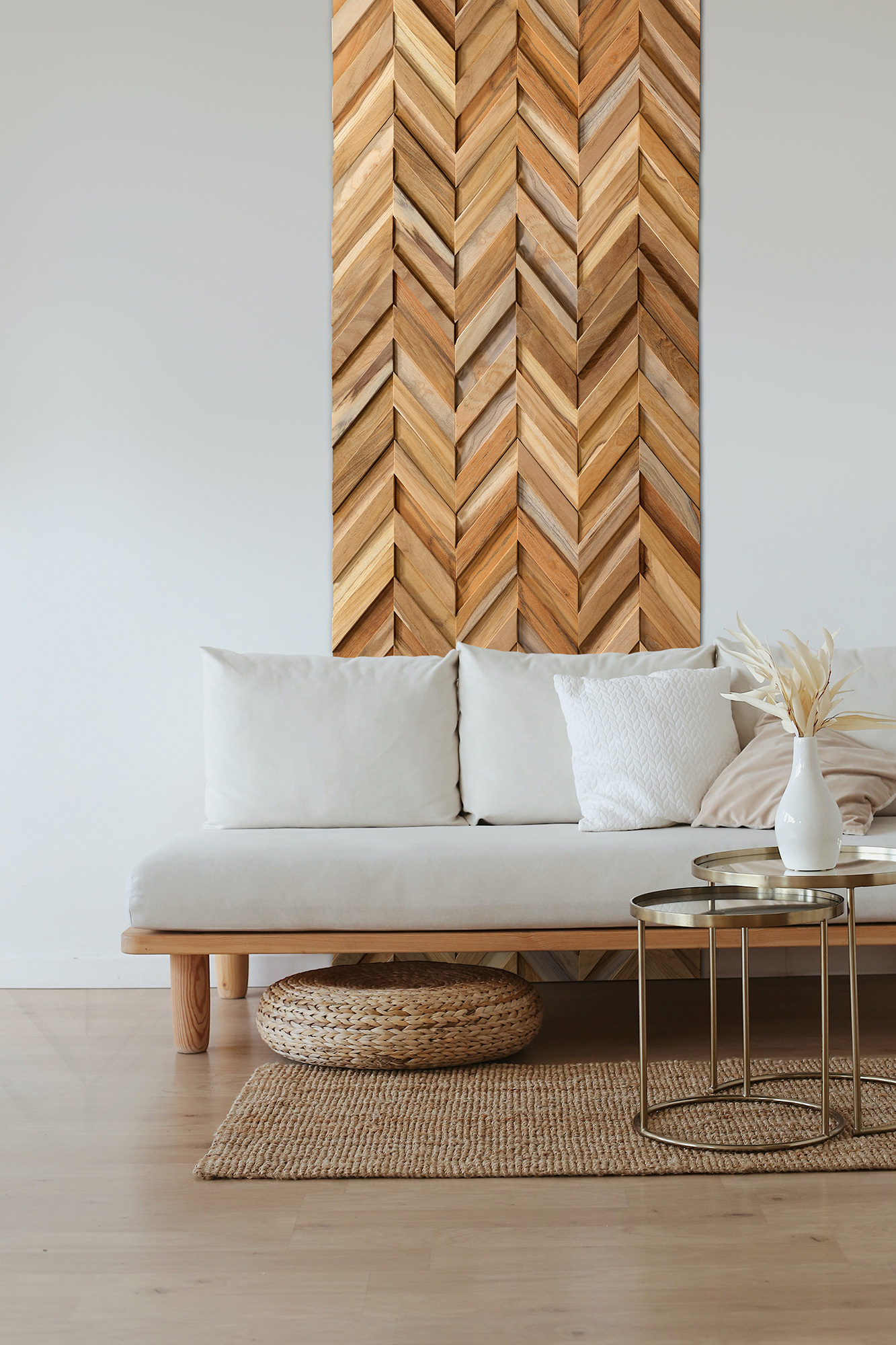 Wallsupply 3D Holz Wandpaneele UltraWood TeakChevron | 5 St