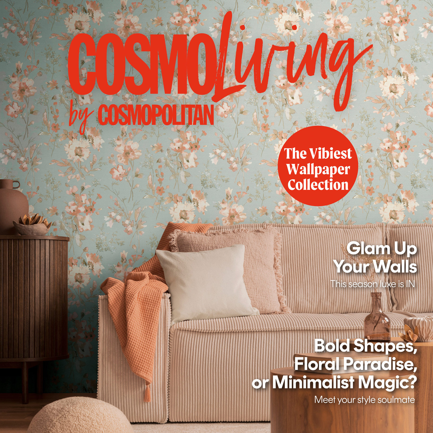 AS Vliestapete CosmoLiving Blumen Blau 790616