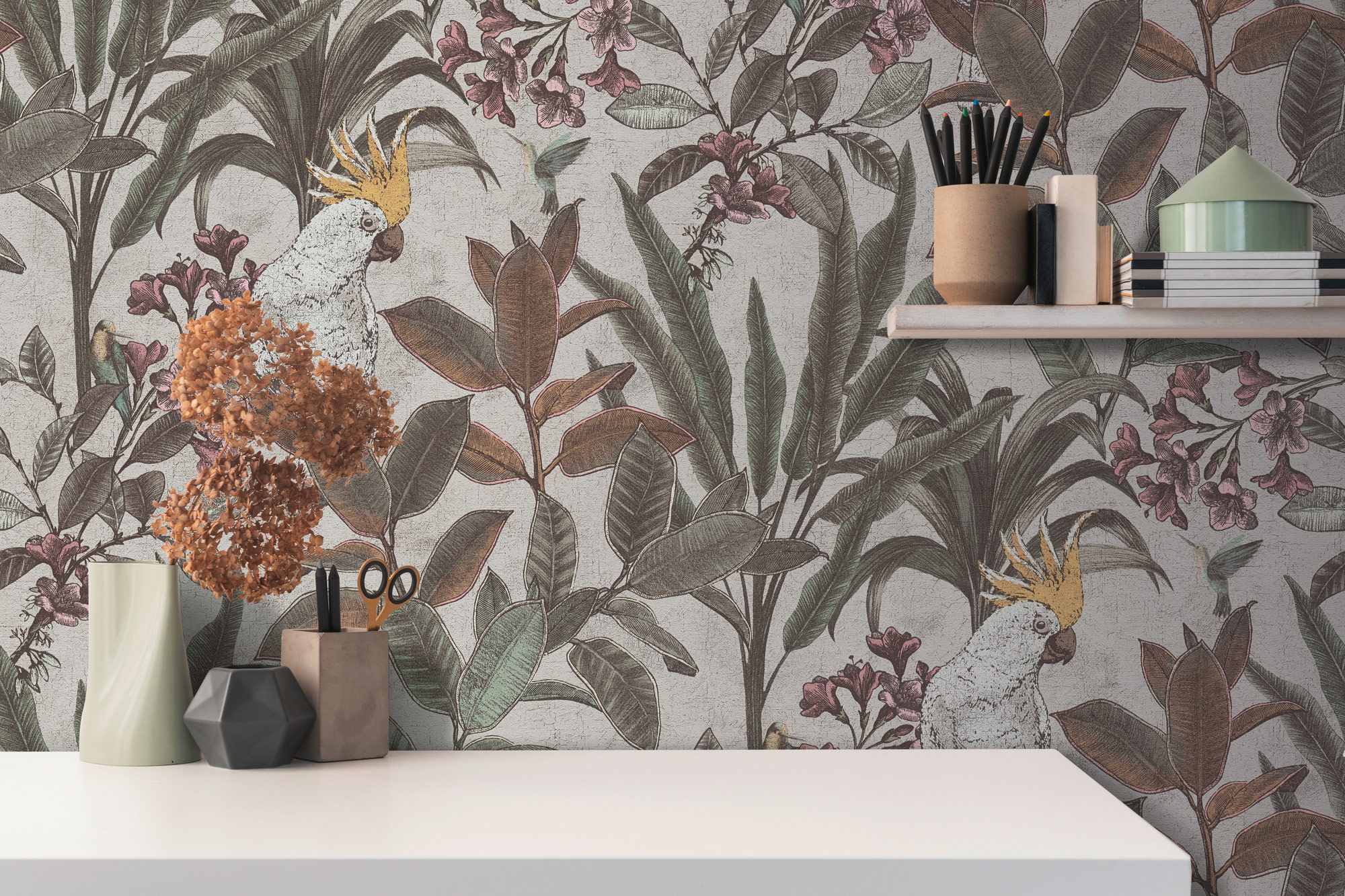 AS Vliestapete PintWalls II Papagei Grün 397484