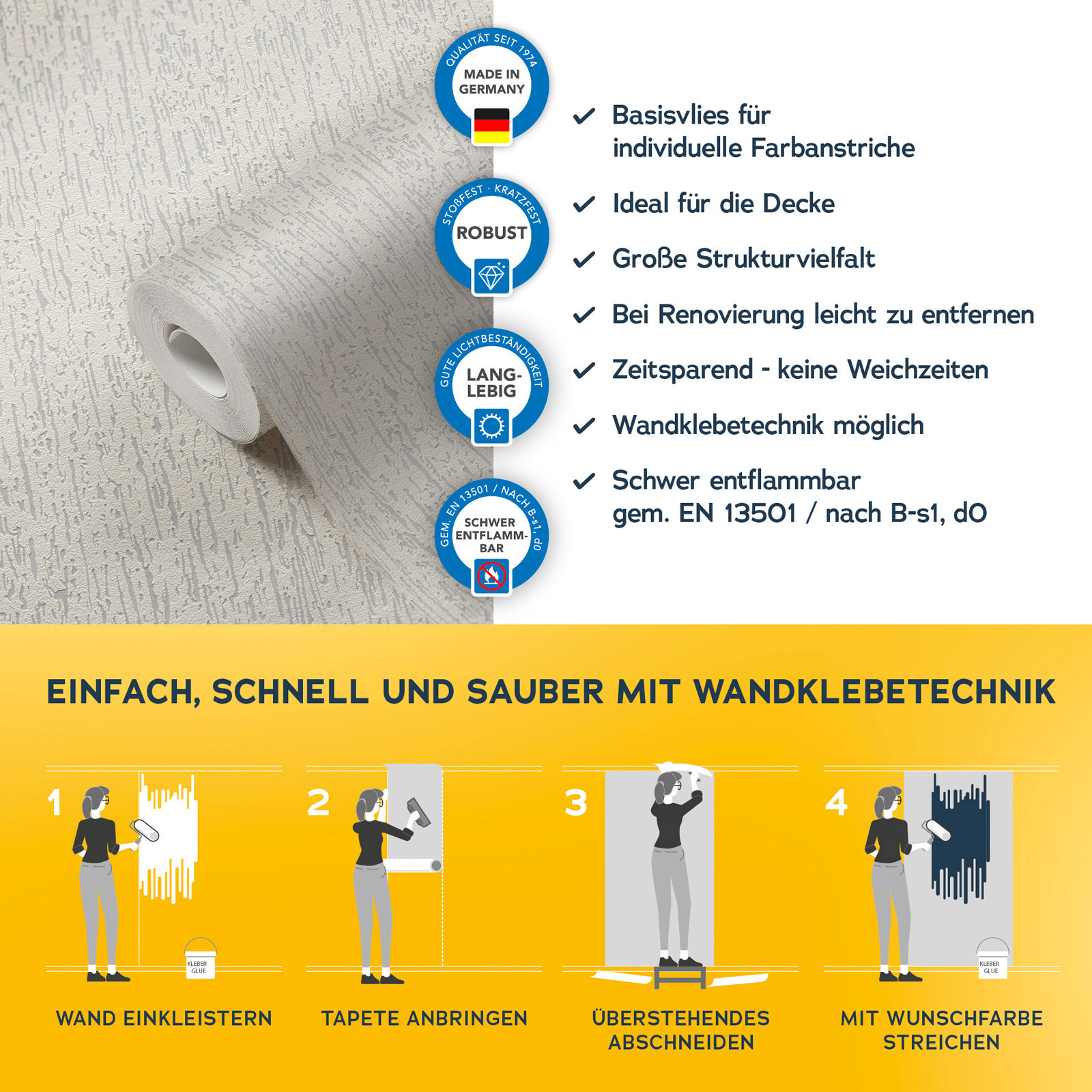 AS Vliestapete Meistervlies 8 überstreichbar 658319