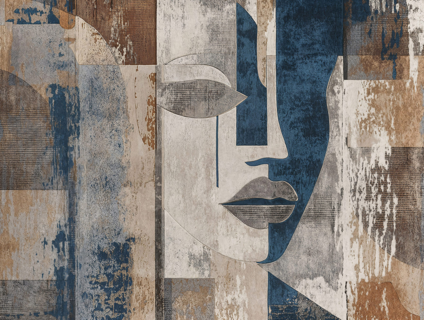 AS Fototapete The Wall 4 Abstrakt Blau 792472