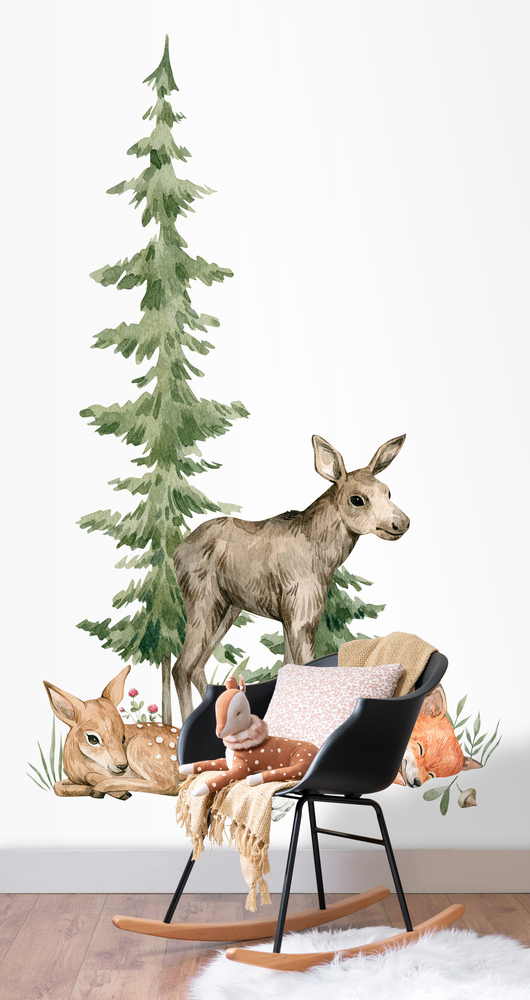 Rasch Fototapete Kids World Rehkitz Tiere Wald 365009