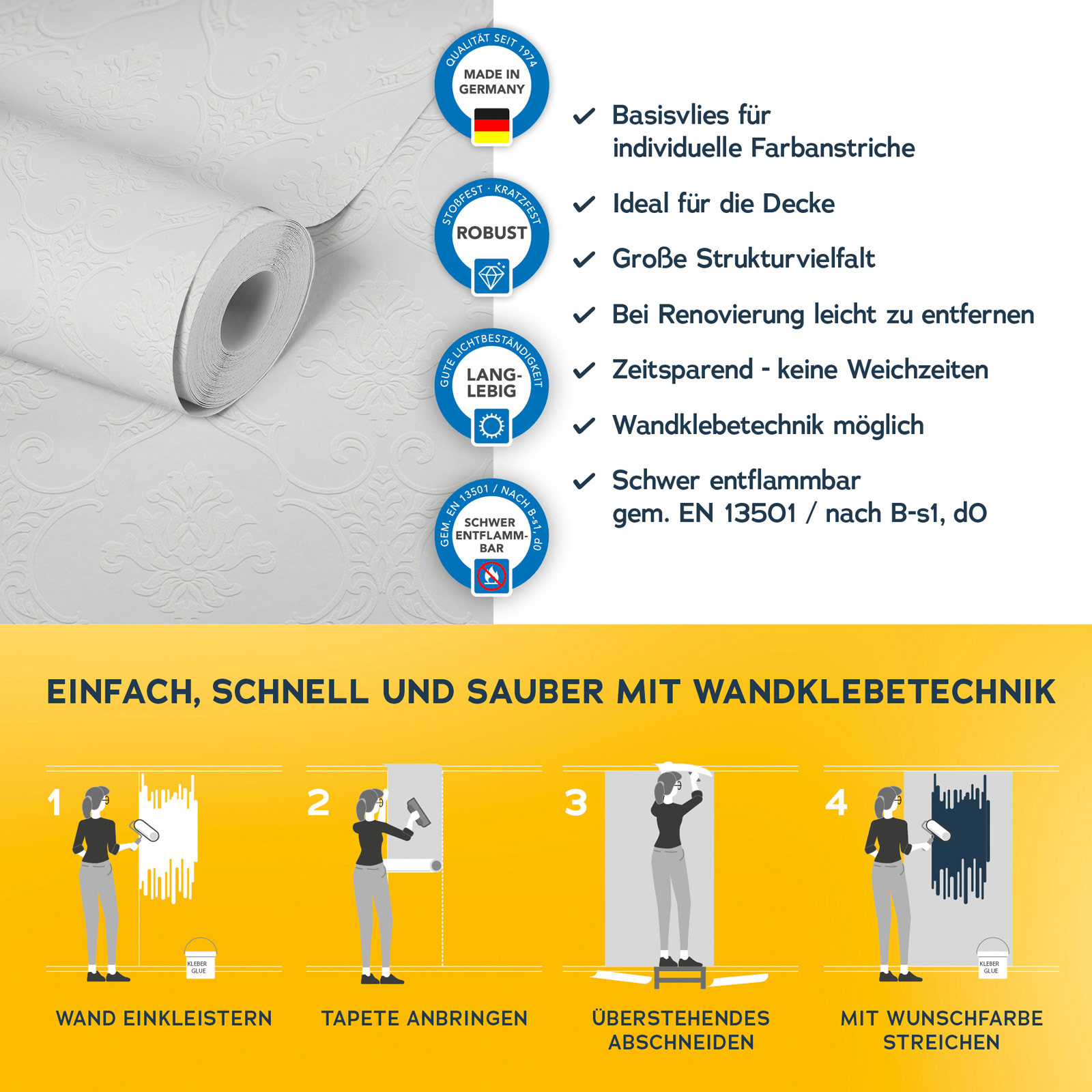 AS Vliestapete Meistervlies 8 überstreichbar 354761