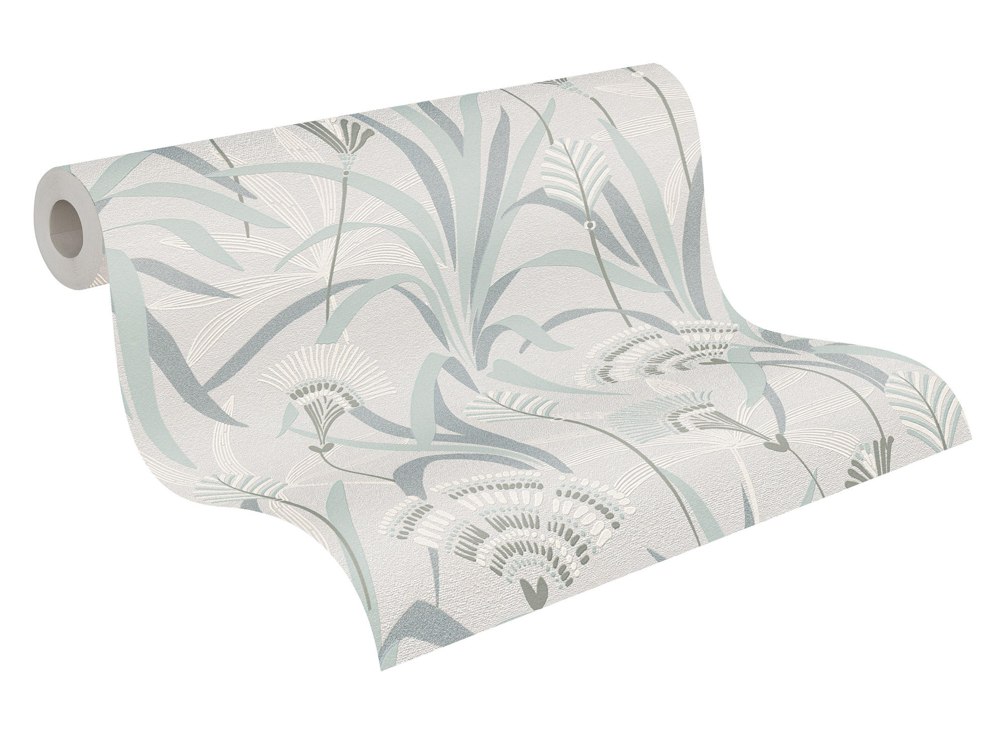 AS Vliestapete French Affair Blätter Grau 399363