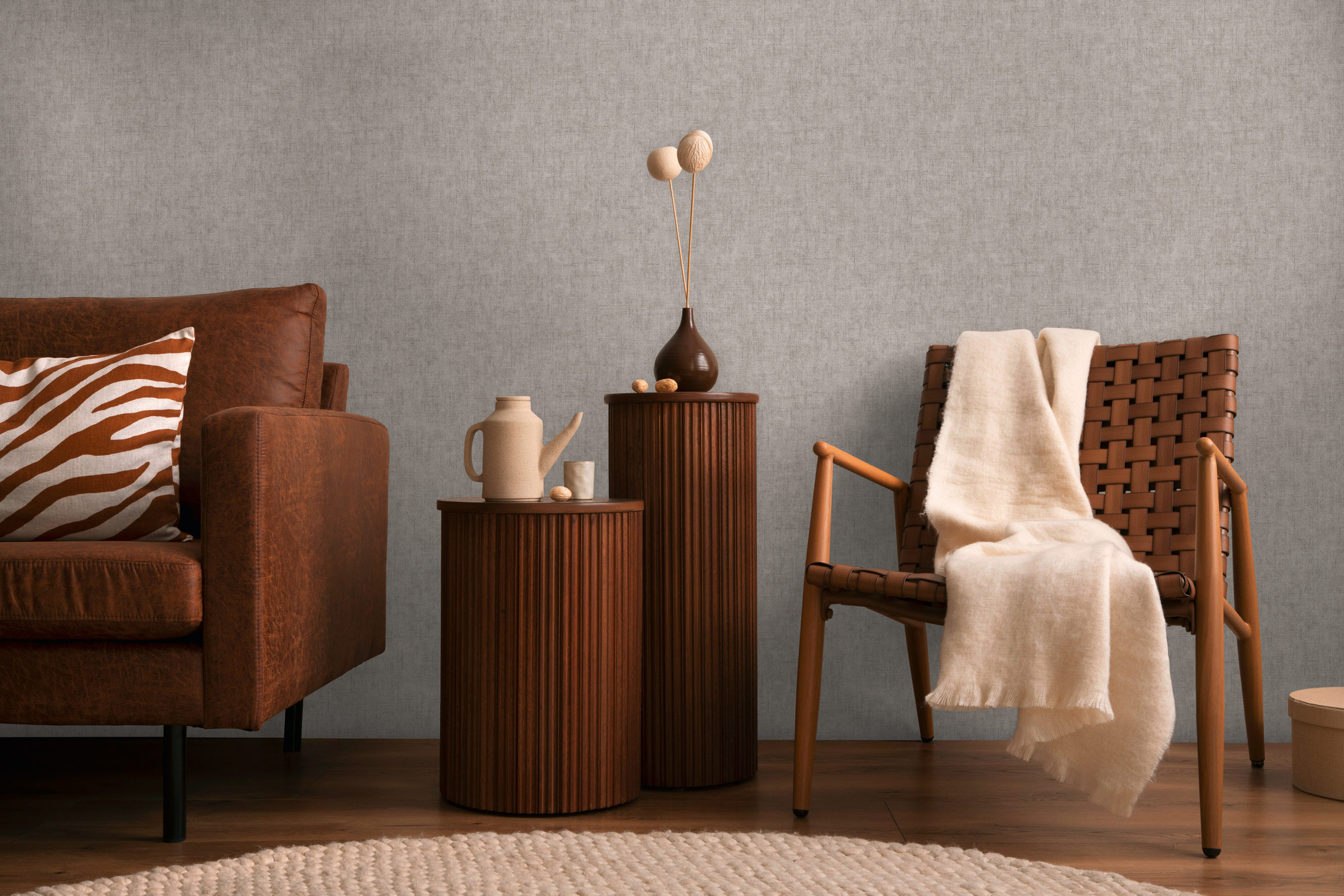 AS Vliestapete CosmoLiving Uni Grau 791104