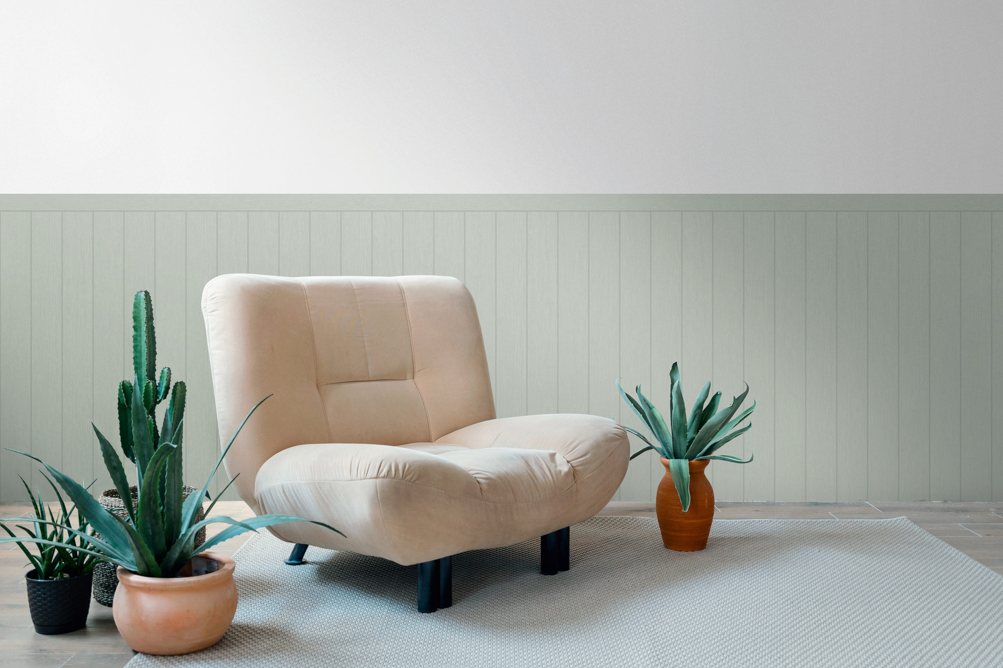 AS Vliestapete Wallpanel blau Holzpaneele 398031