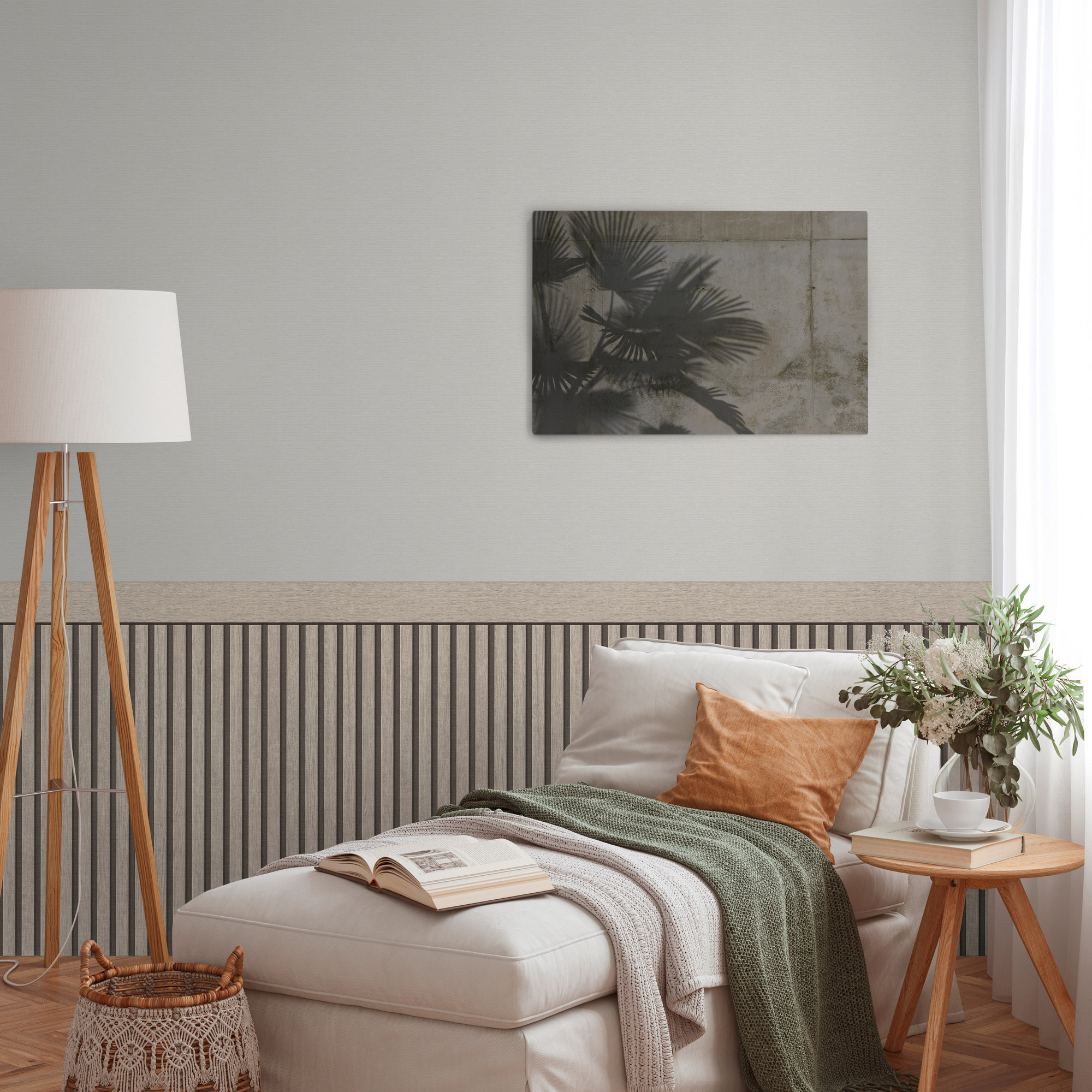 AS Vliestapete Wallpanel Greige Holzpaneele 397442