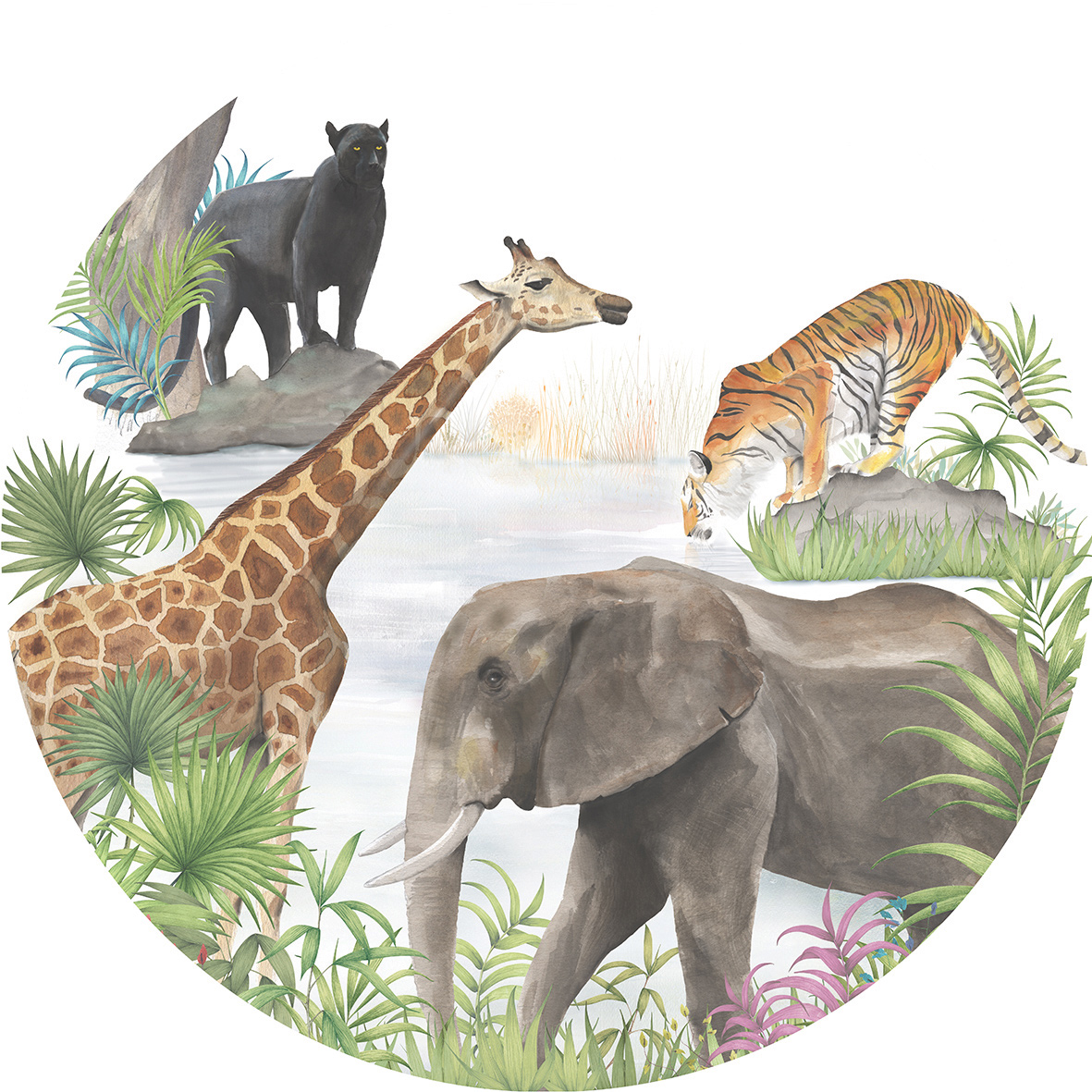 Thomas Fototapete Platin Formen  Safari mehrfarbig