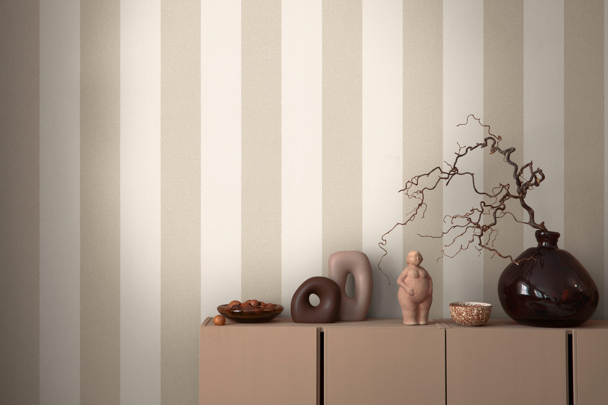 AS Vliestapete New Elegance beige/creme Streifen 375543