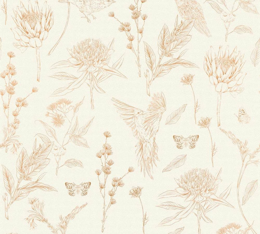 Livingwalls Vliestapete Drawn Into Nature Blumen 394291