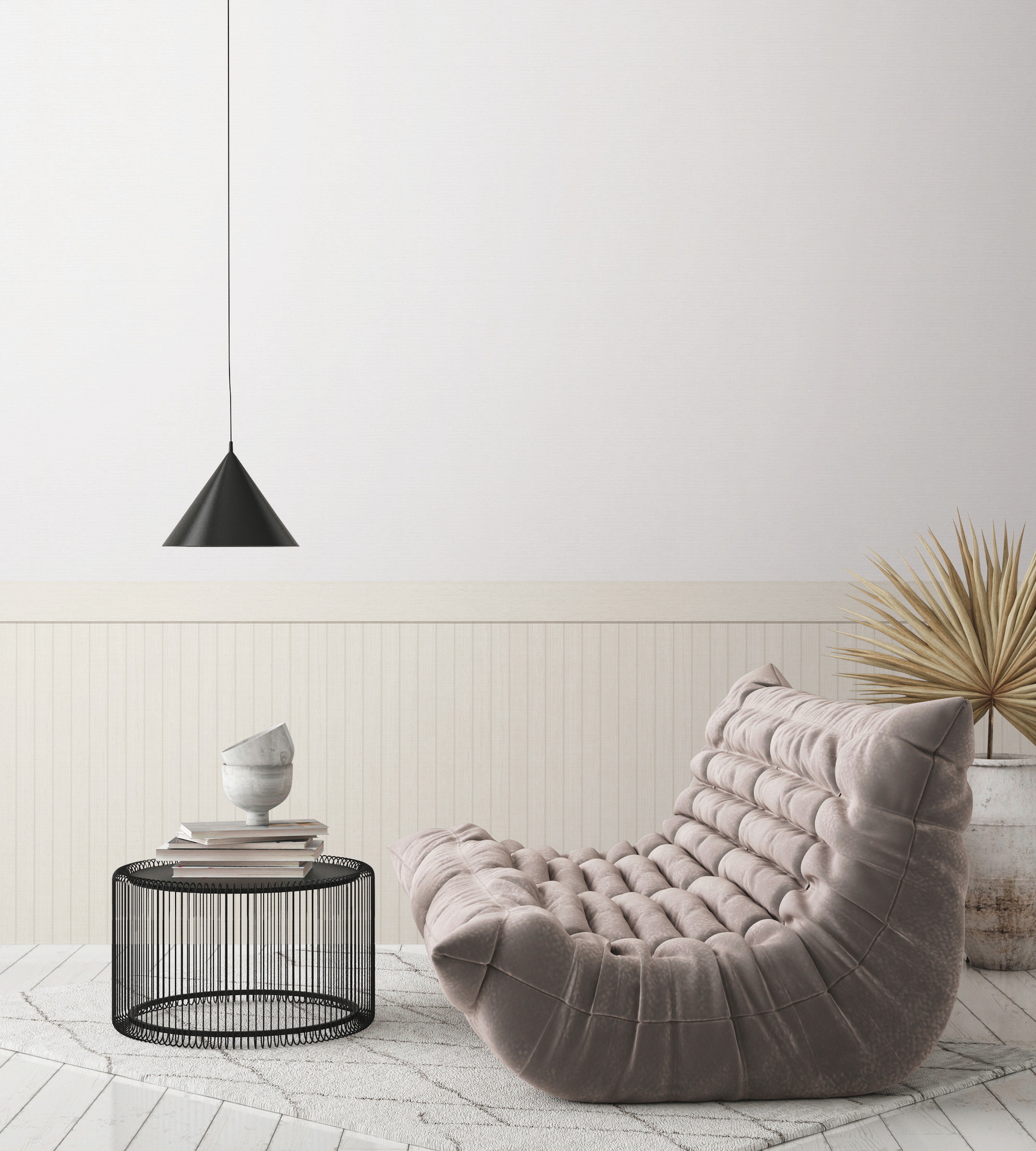 AS Vliestapete Wallpanel Hellgrau Holzpaneele 397443