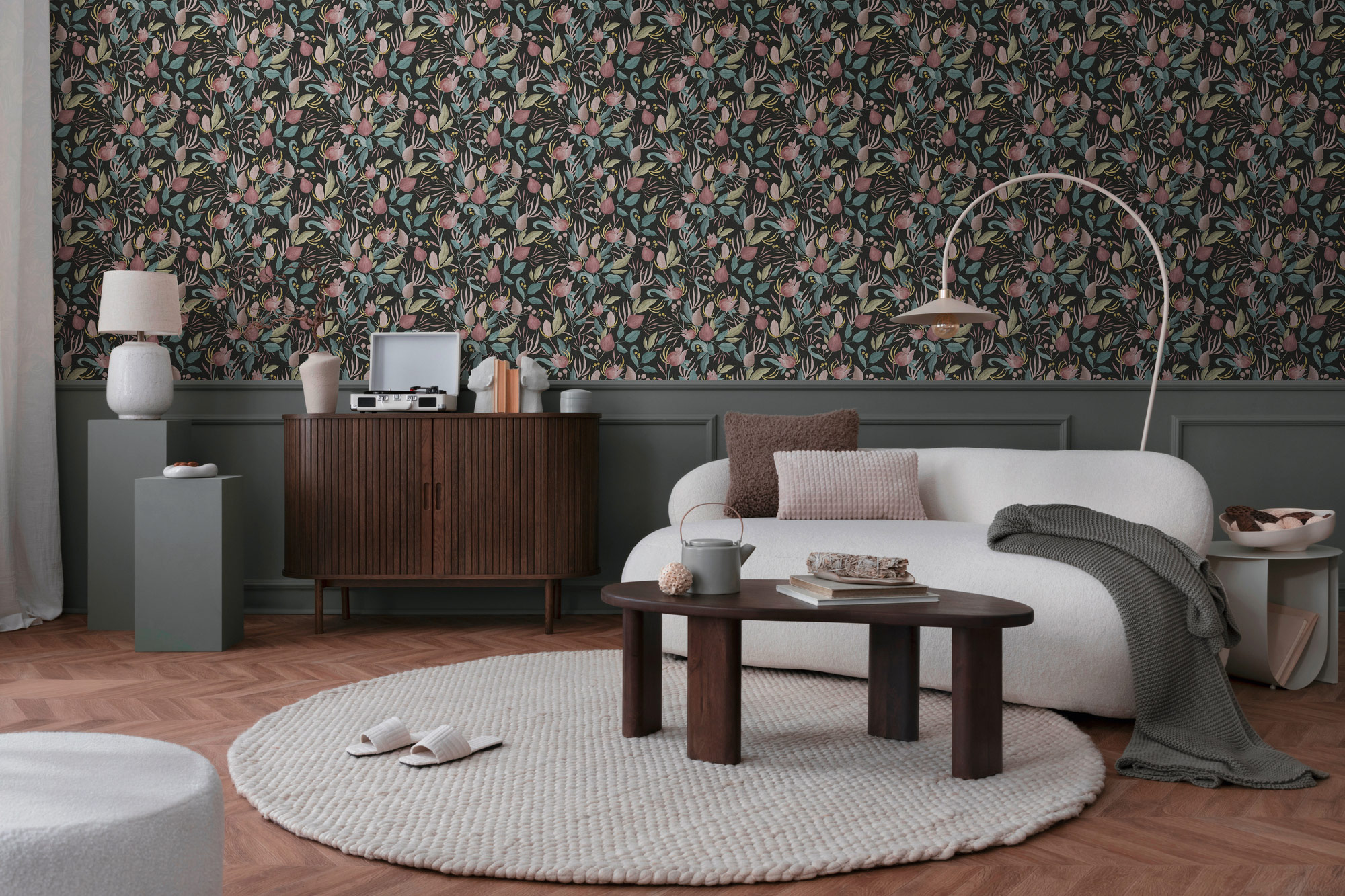 AS Vliestapete CosmoLiving Floral Schwarz 790622