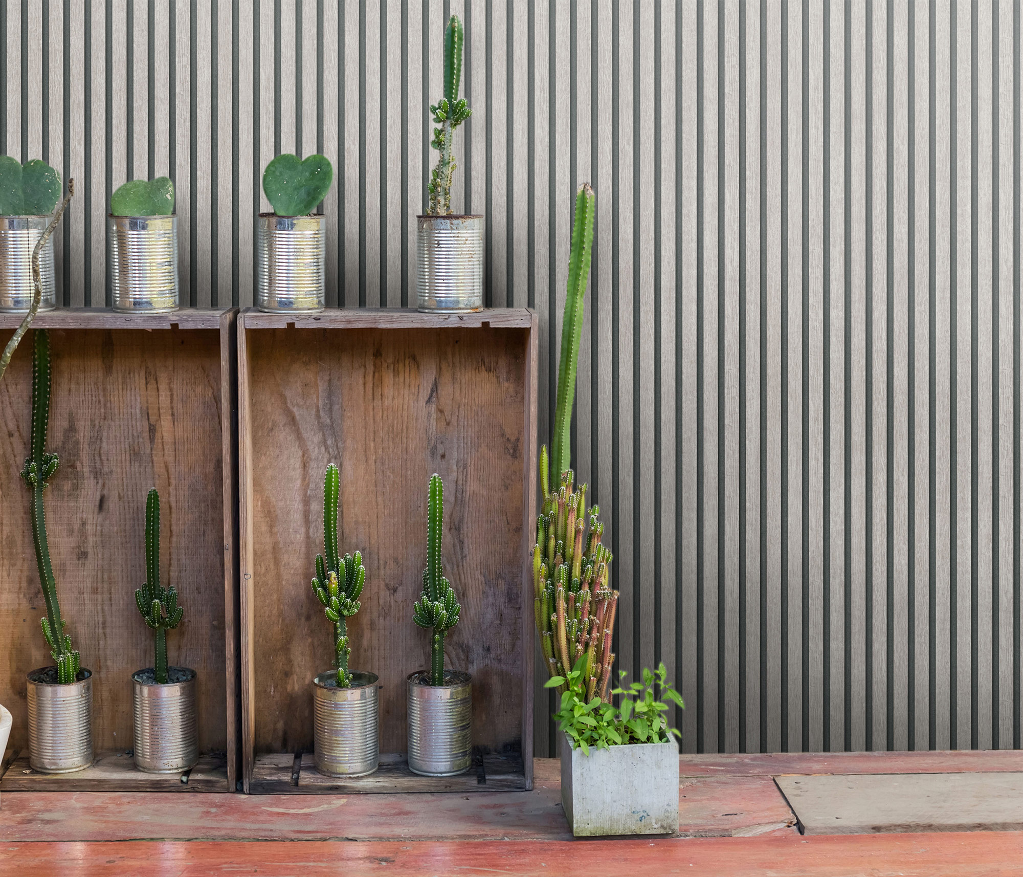 Erismann Vliestapete Holzpaneel hellgrau 1040031