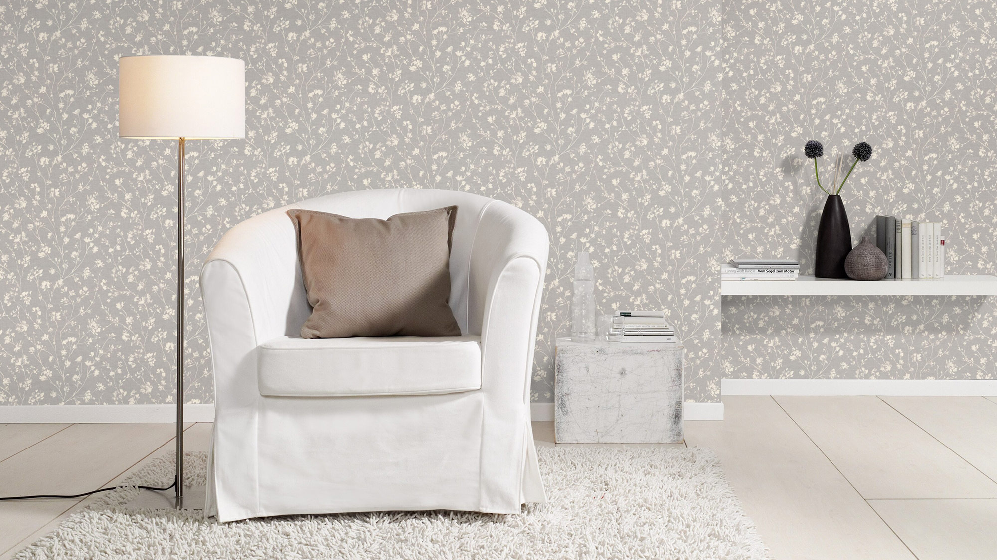 Rasch Vliestapete Country Charme Grau-Hellgrau 463828