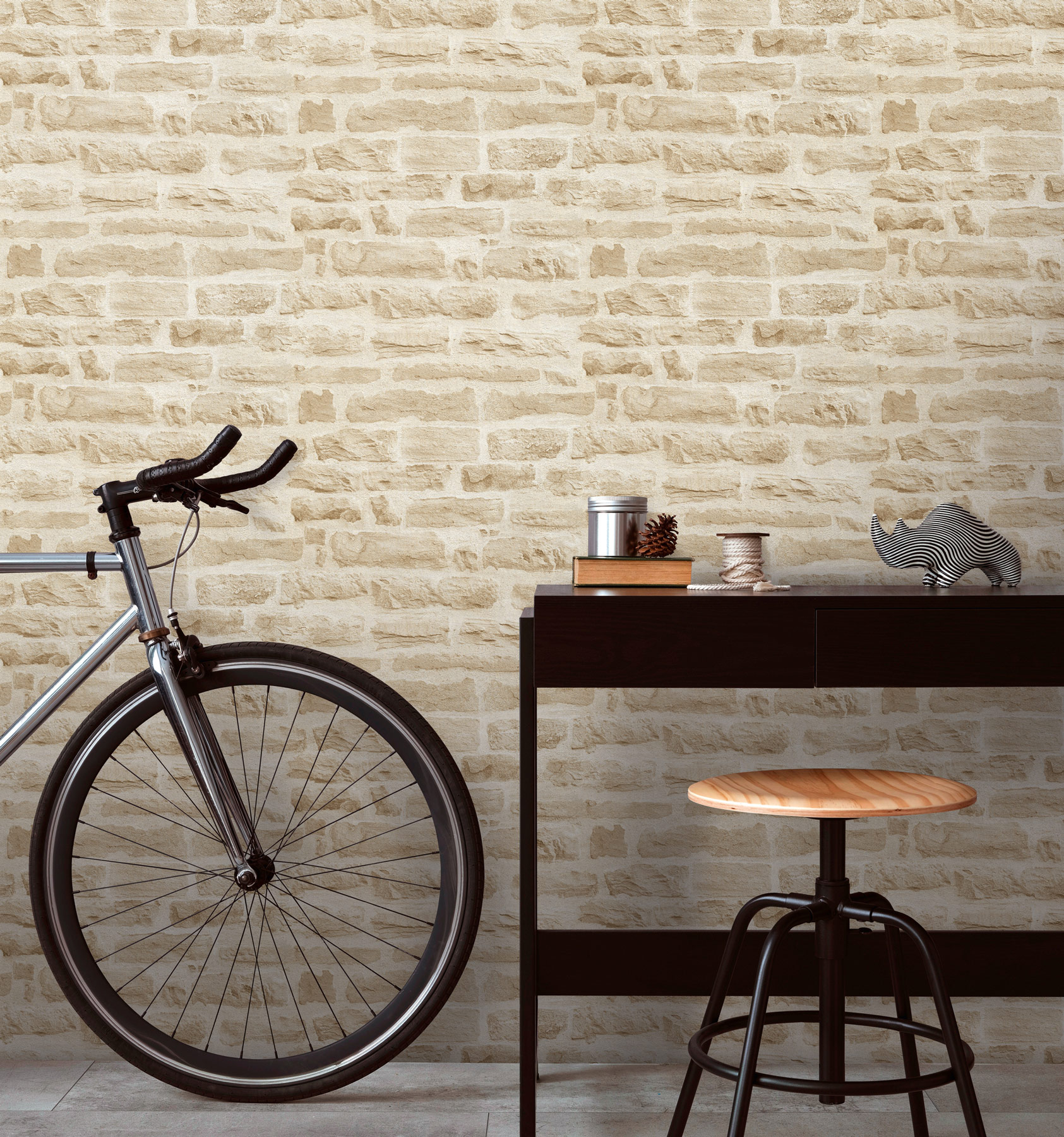 AS Vliestapete Elements 2 Steintapete Beige Mauer 355802