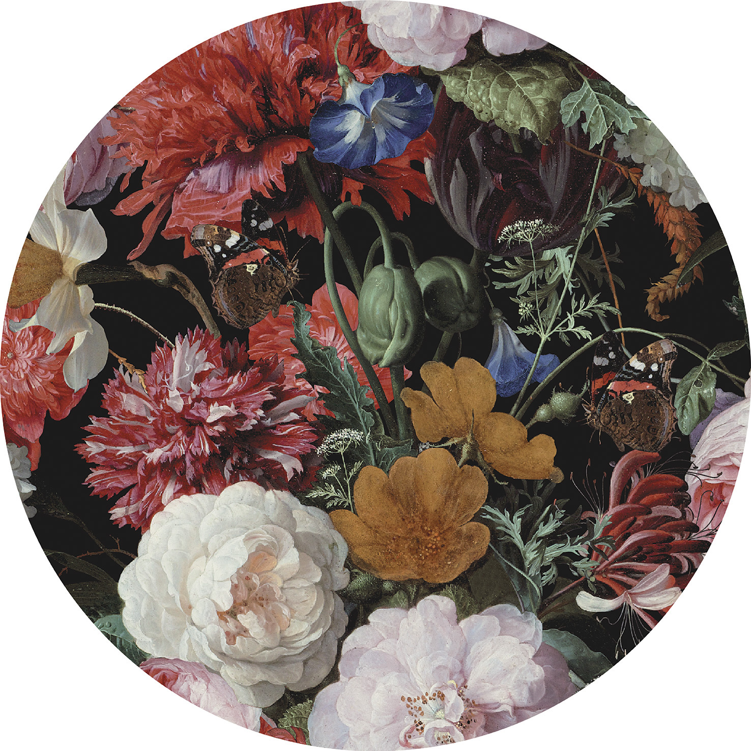 Thomas Fototapete Platin Formen  Gemalte Blumen mehrfarbig Thomas Fototapete Platin Formen  Gemalte Blumen mehrfarbig