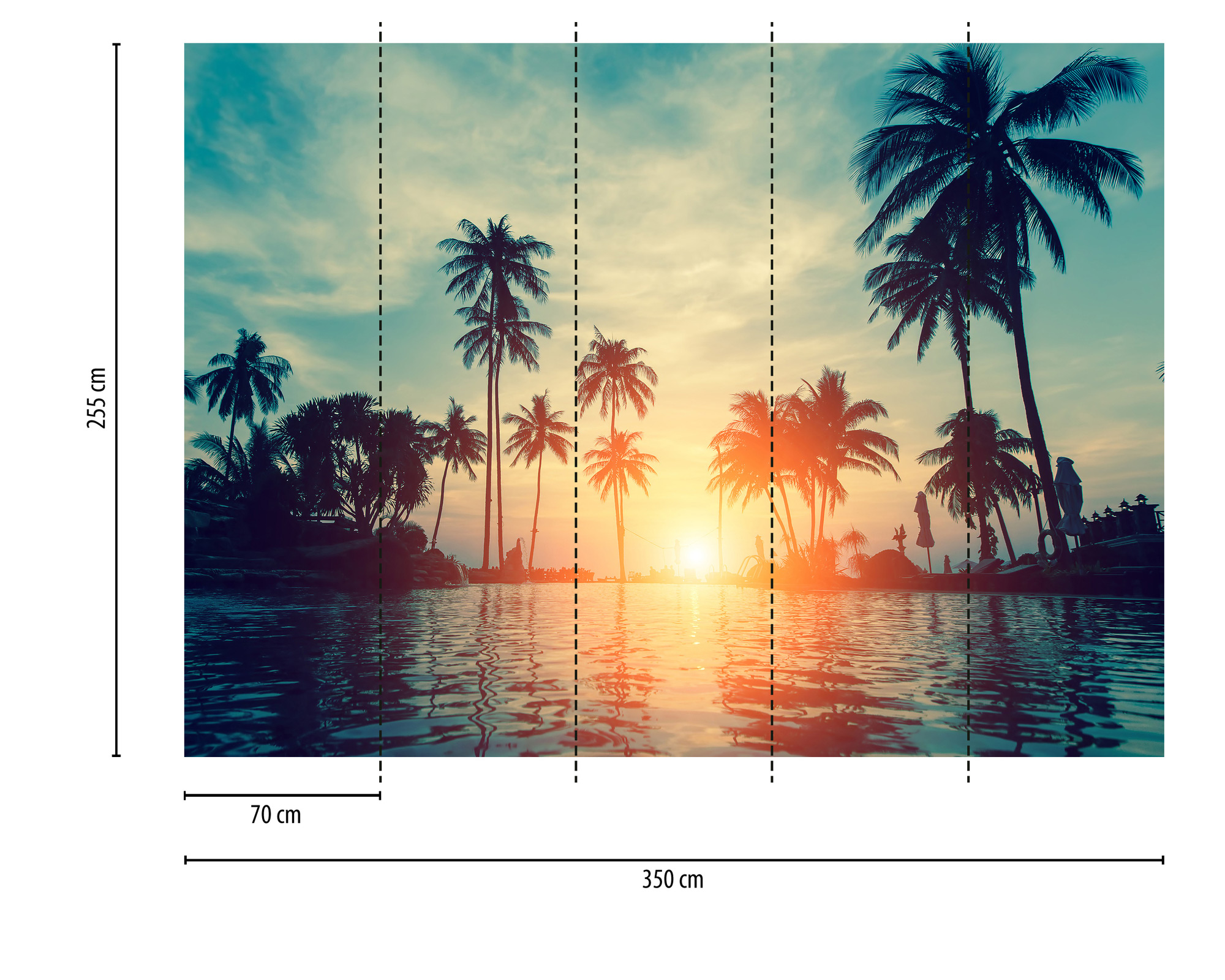 AS Fototapete Designwalls 2 Palmen Sonne DD123680