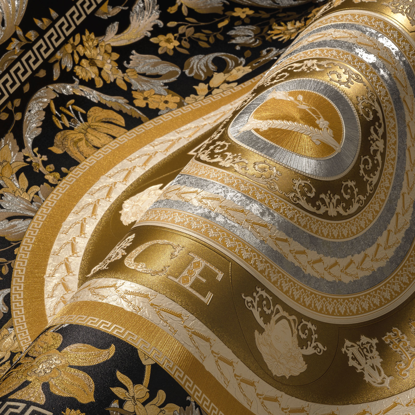 AS Vliestapete Versace 5 Florale Tapete Gold 387055