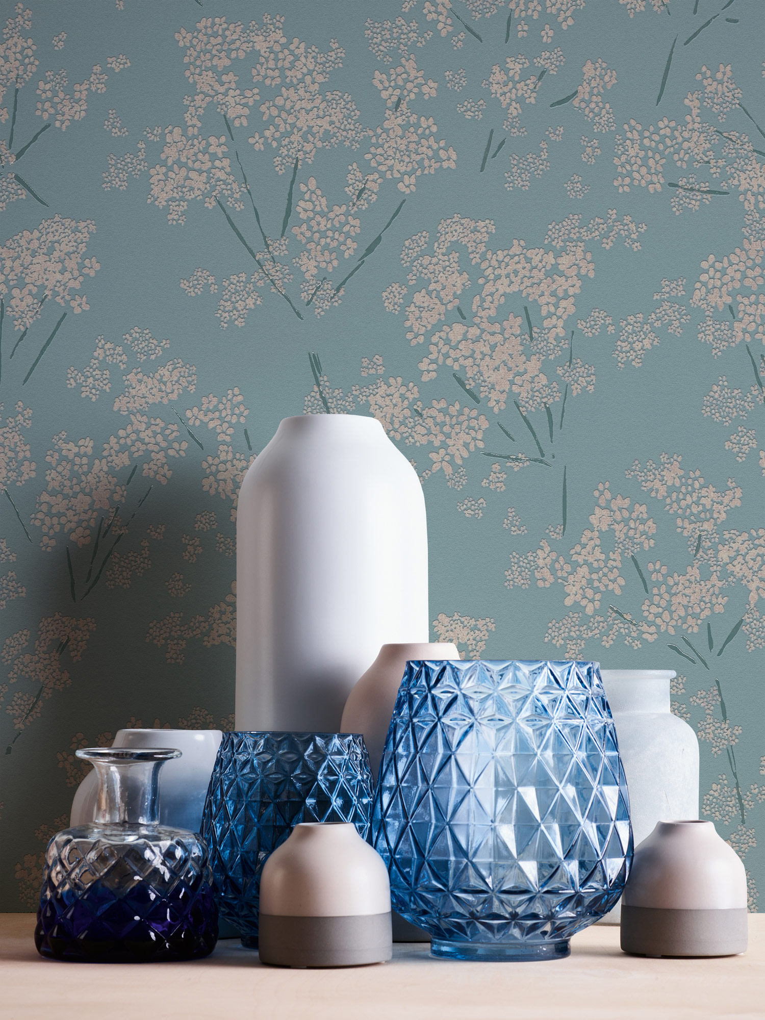 AS Vliestapete Casual Living Blau Blümchen 395485