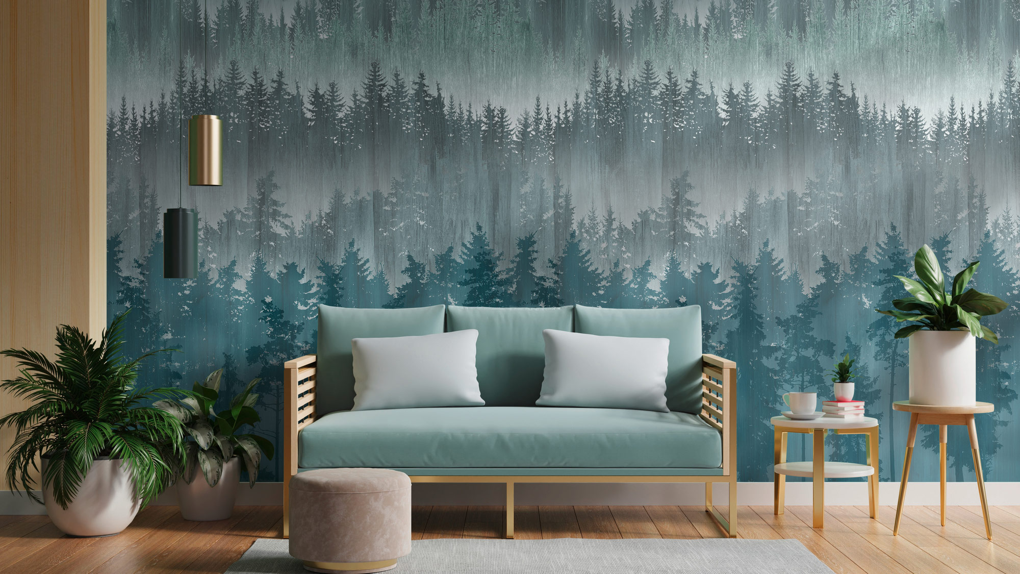AS Vliestapete MS Travel Styles Waldtapete Blau 391813