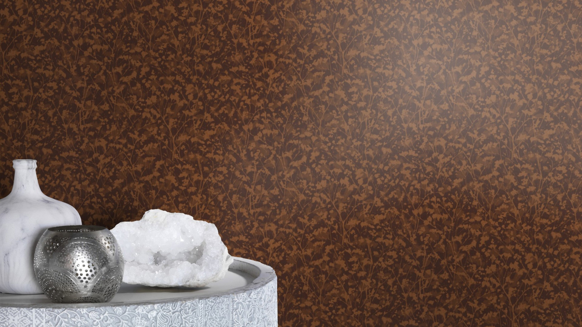 Rasch Vliestapete Amara Braun-Kupfer 720778