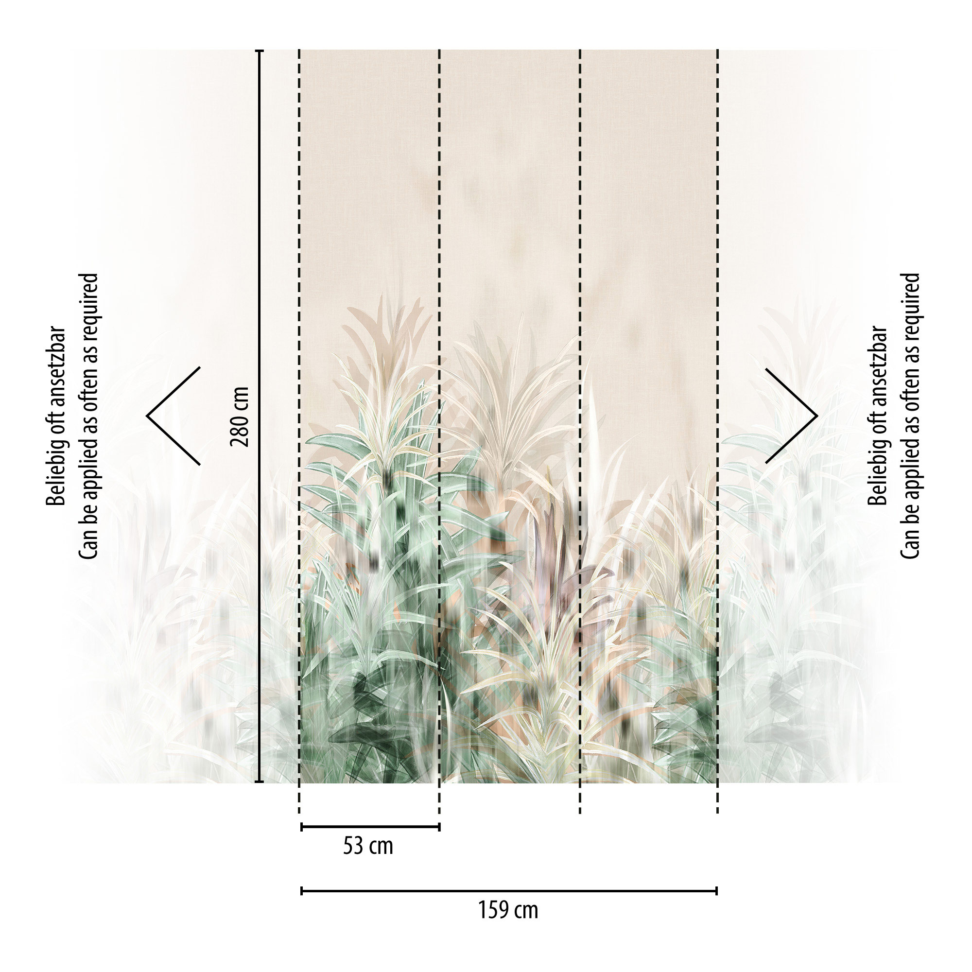 AS Fototapete CosmoLiving Dschungel Beige 791459