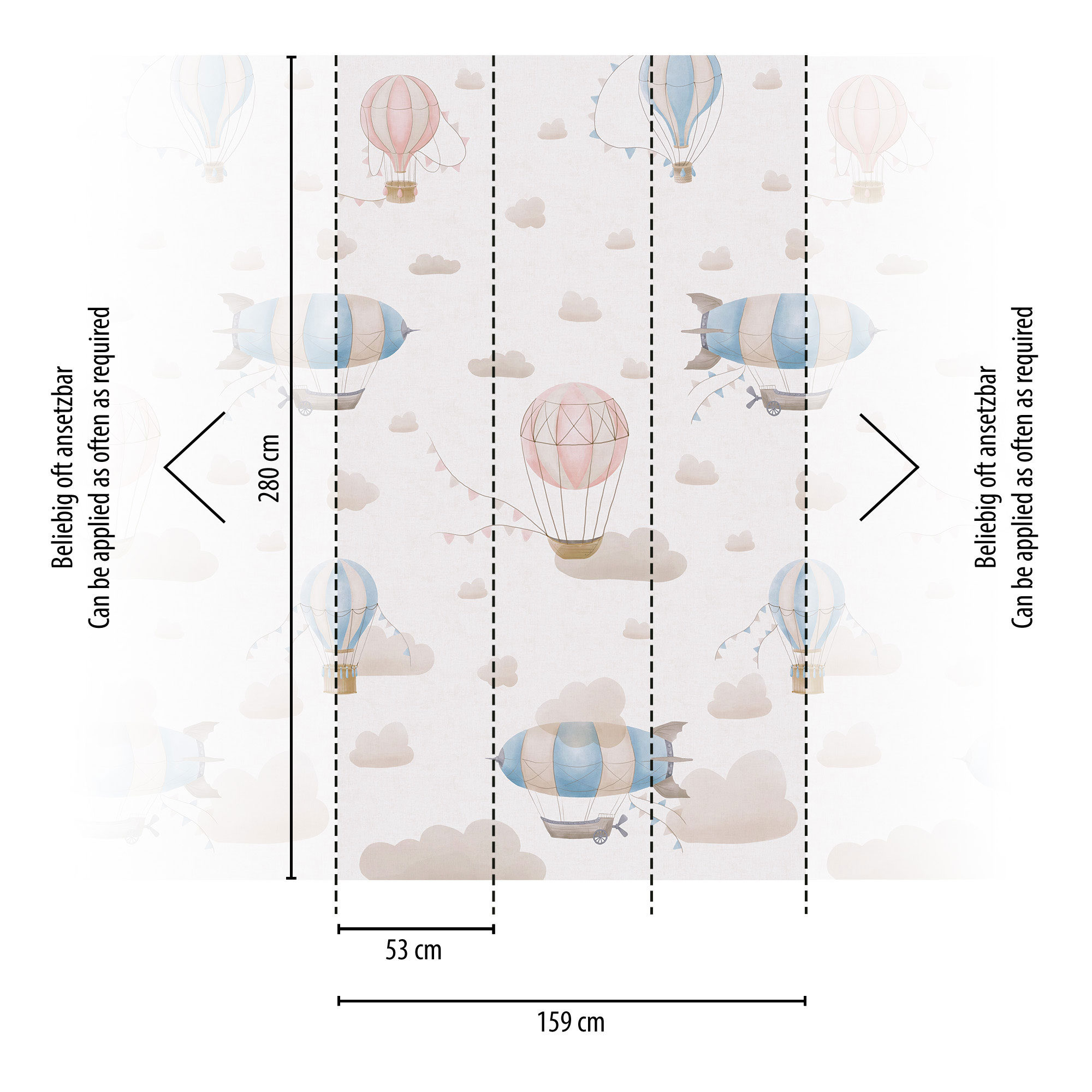 AS Vliestapete Lilly & Luis Wolken Blau 770611