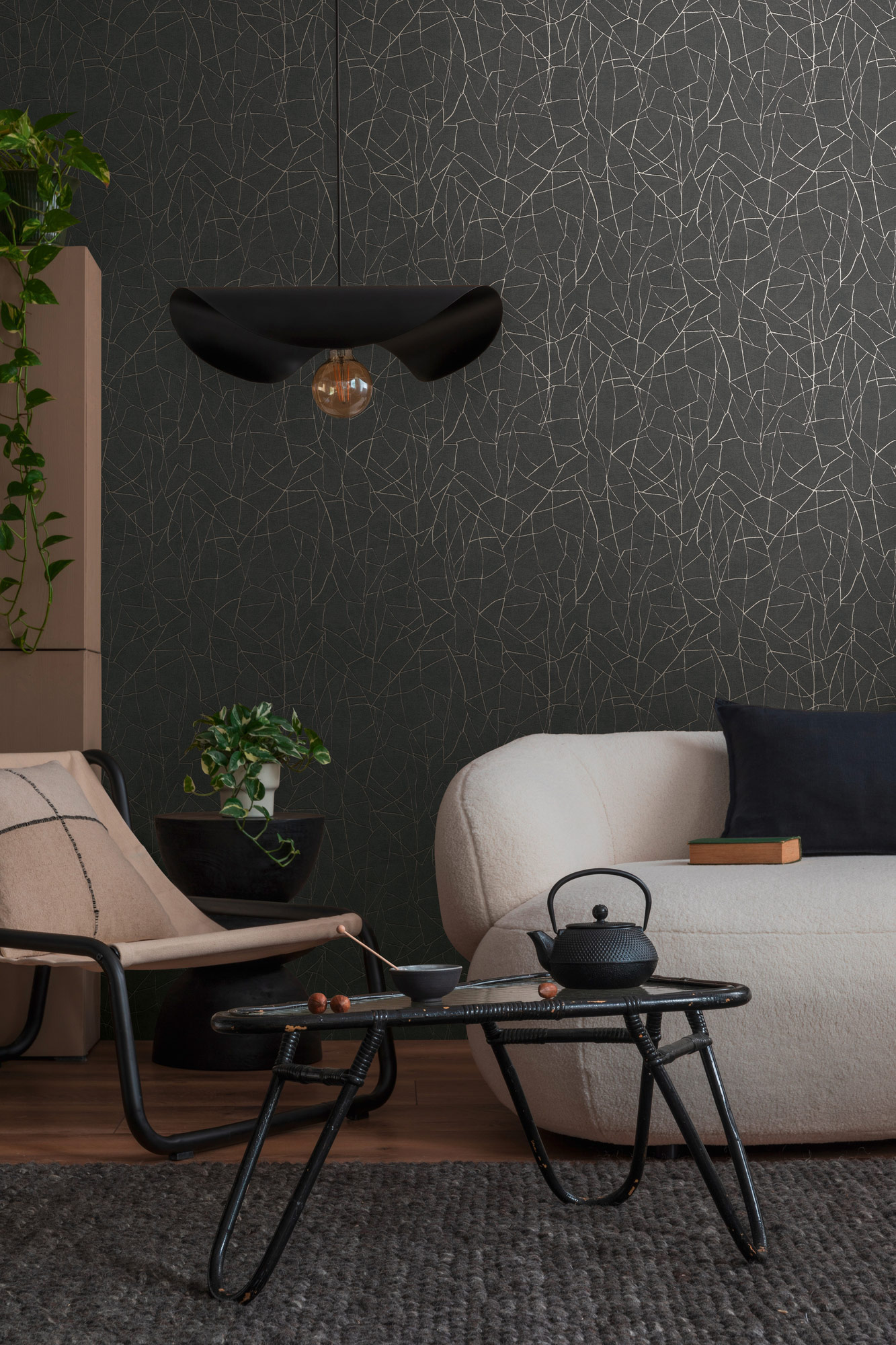 AS Vliestapete French Affair Struktur Schwarz 399344