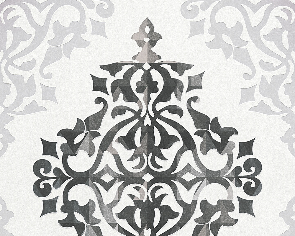 AS Creation Vliestapete Flock 4  Barocktapete grau 956142 AS Creation Vliestapete Flock 4  Barocktapete grau 956142