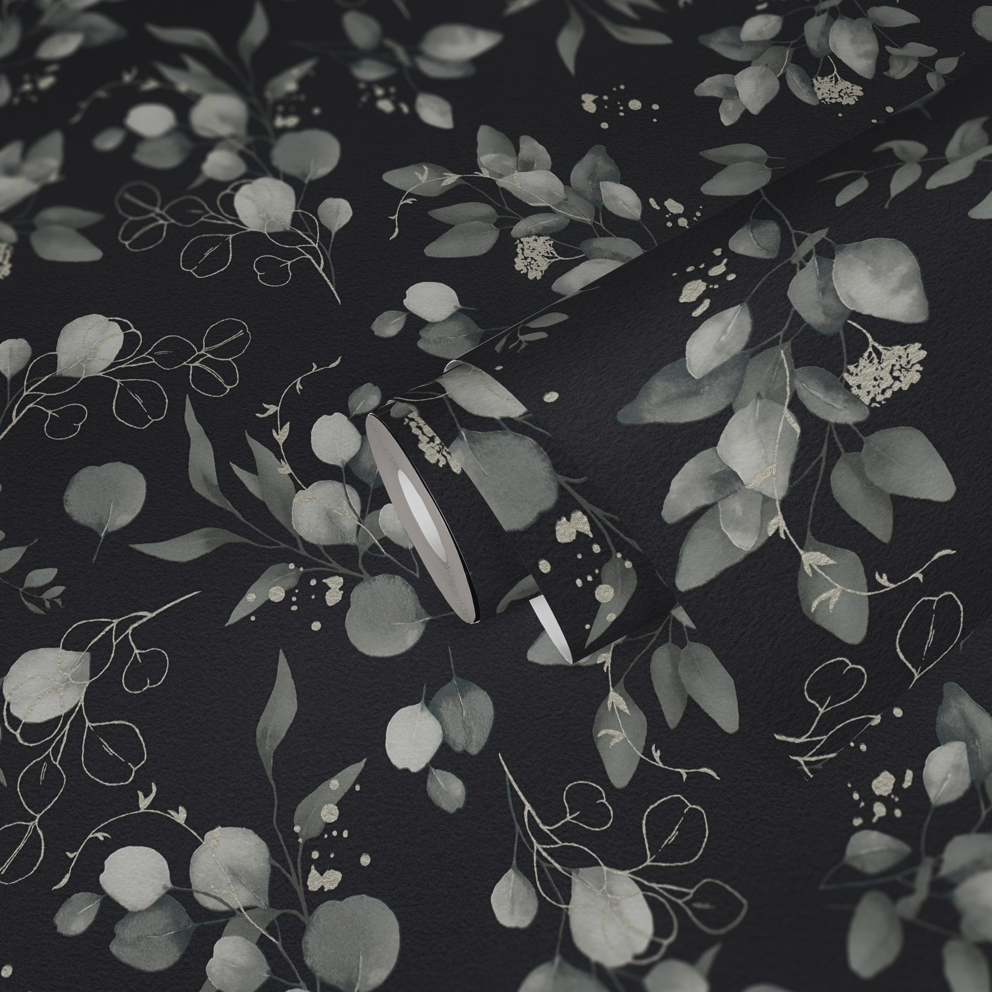 AS Vliestapete Pure Elegance Floral Schwarz 397685