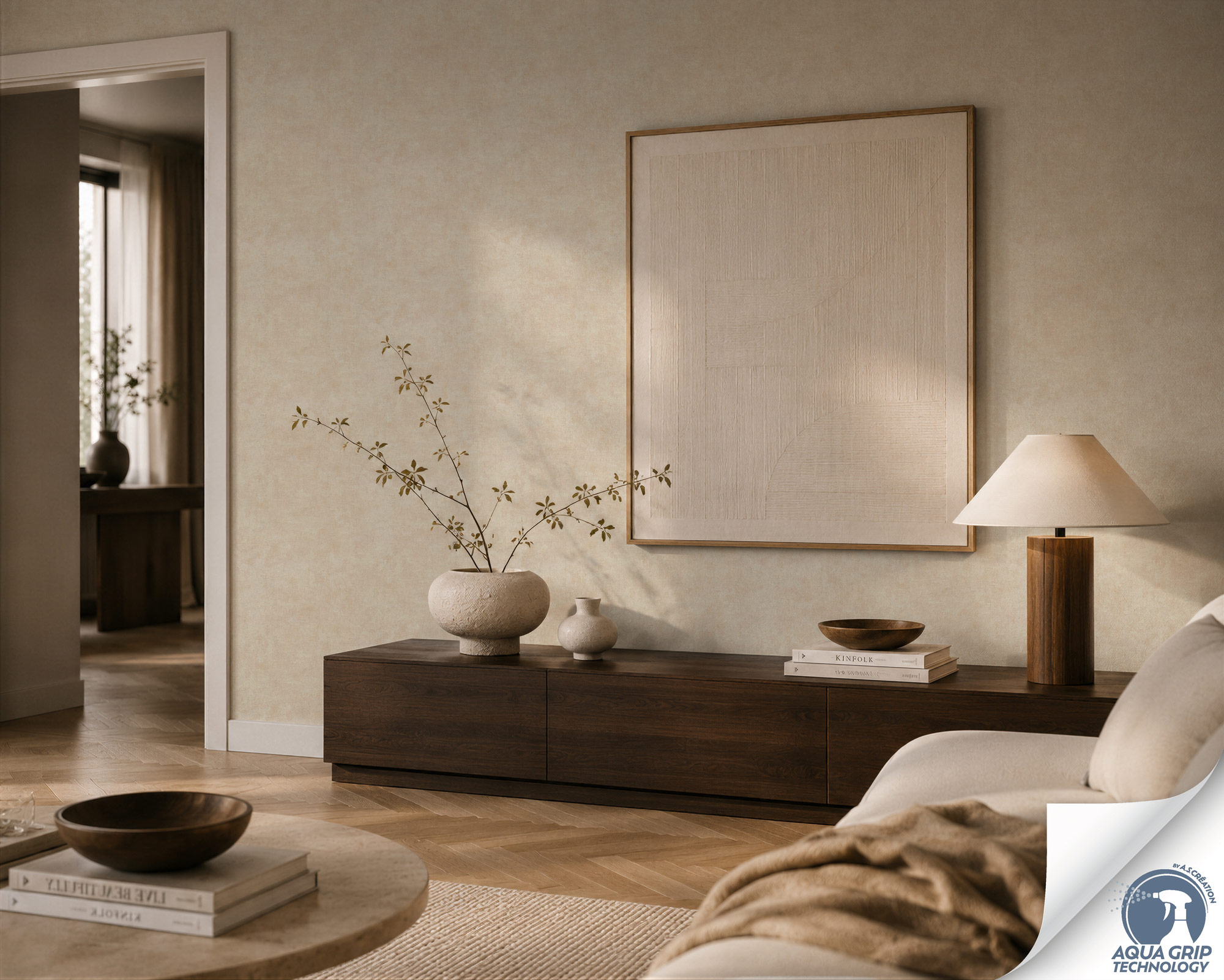 AS Vliestapete Cosiness Designdrop 2 Struktur Creme 793183