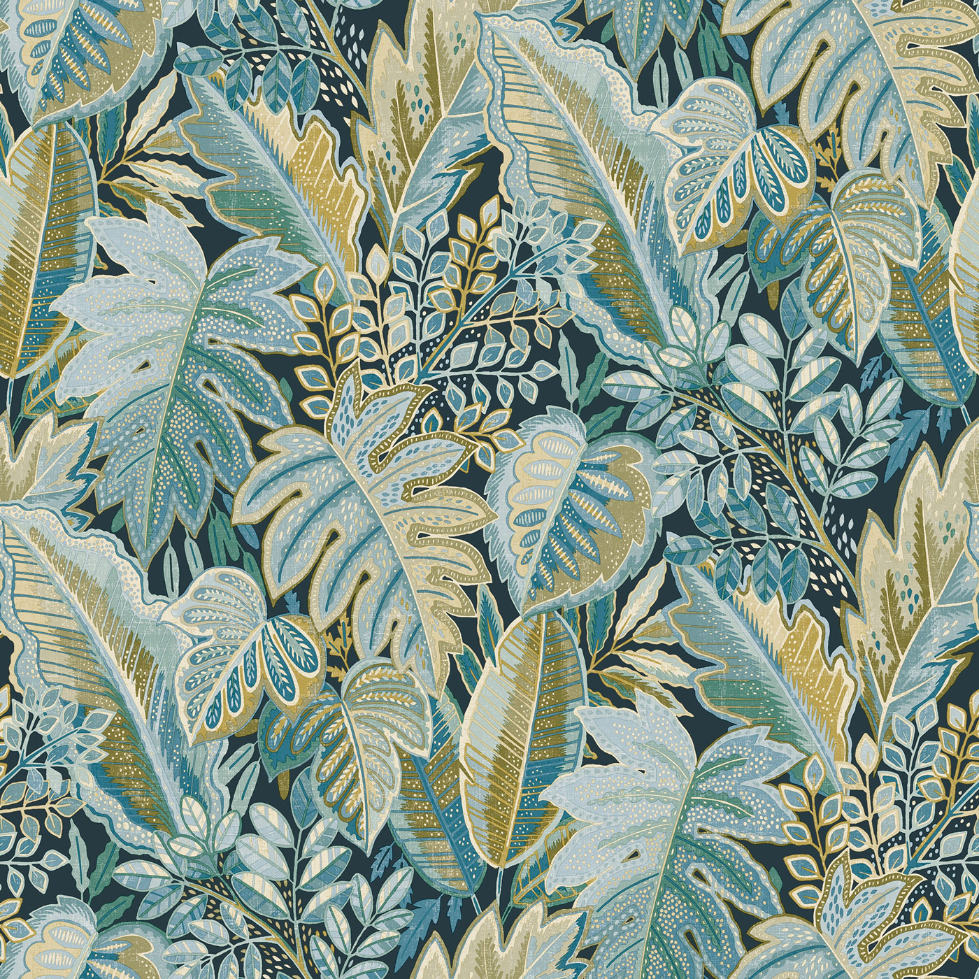 Grandeco Vliestapete Ciara Blaetter blau A58403 Grandeco Vliestapete Ciara Blaetter blau A58403