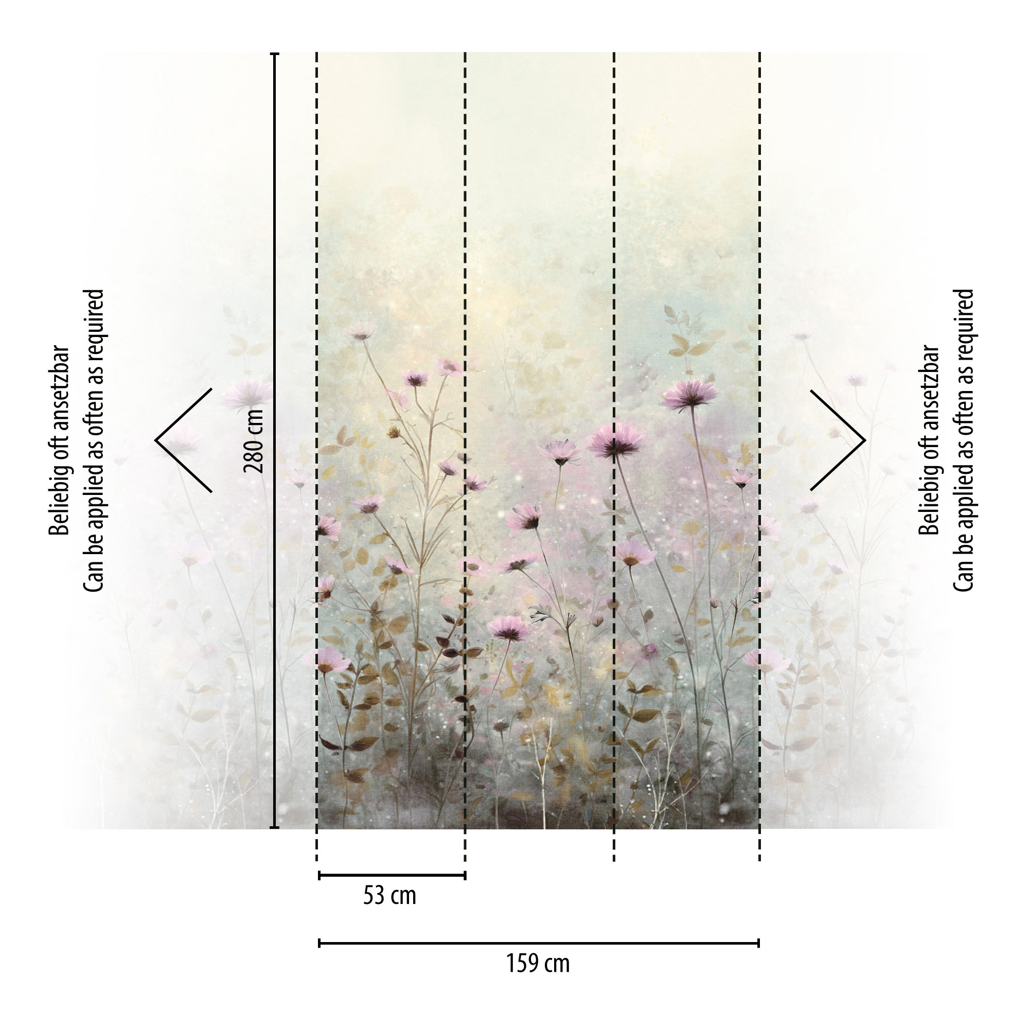 AS Fototapete The Wall 4 Blumen Creme 792362