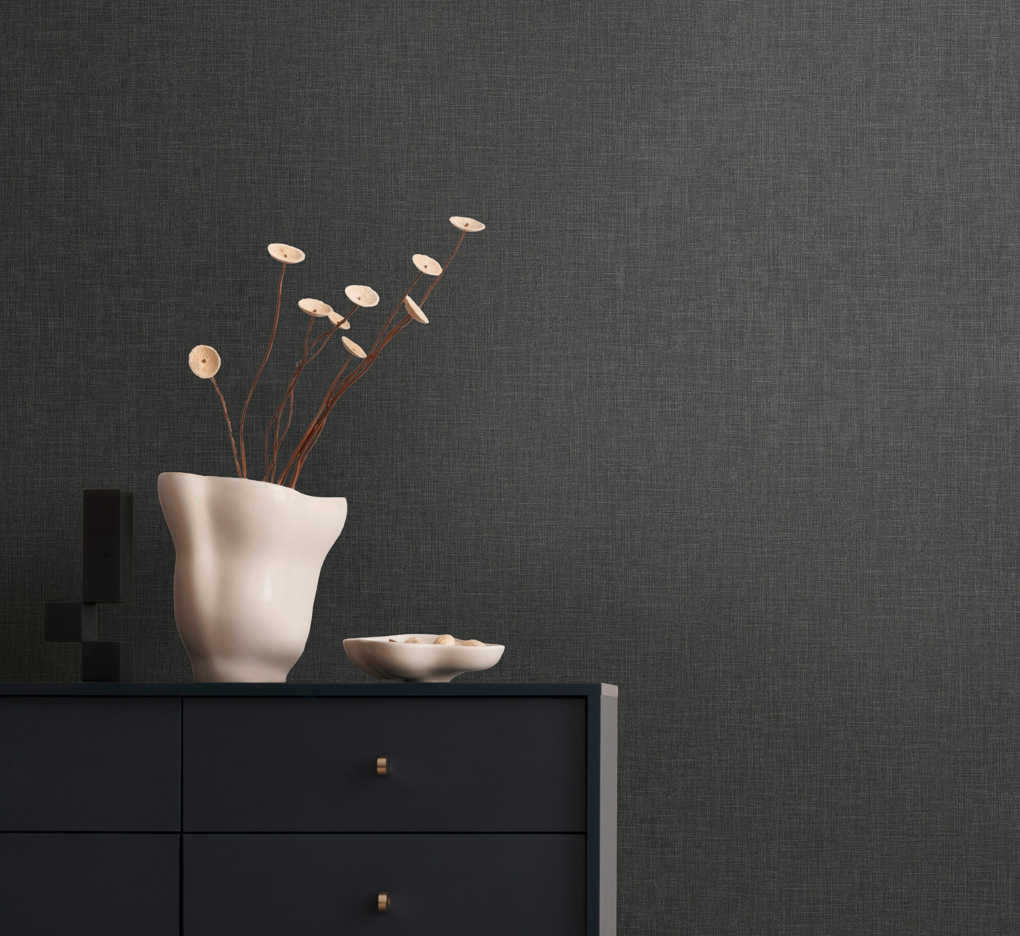 Livingwalls Vliestapete Stories of Life Uni Schwarz 396524