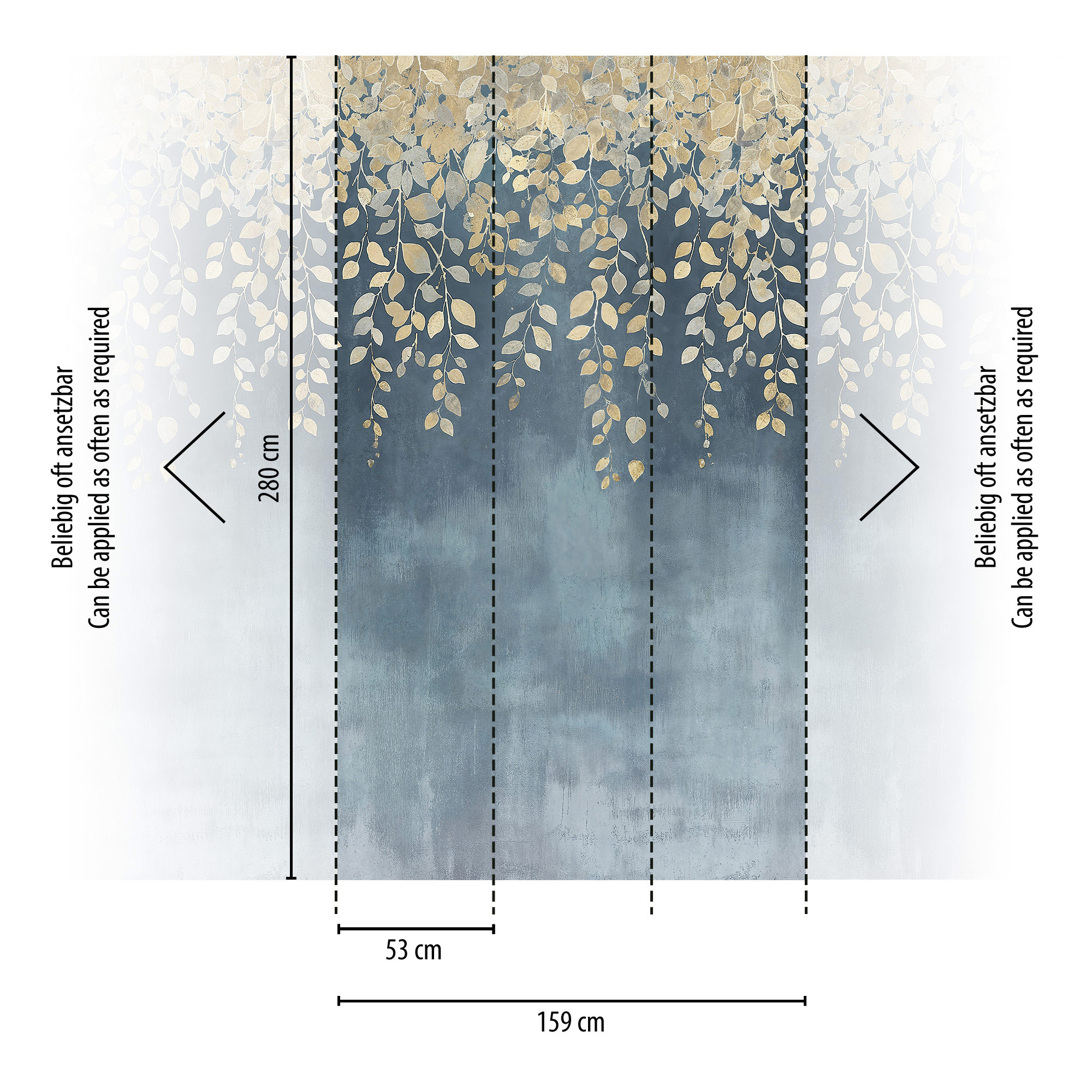 AS Fototapete CosmoLiving Floral Blau 791442