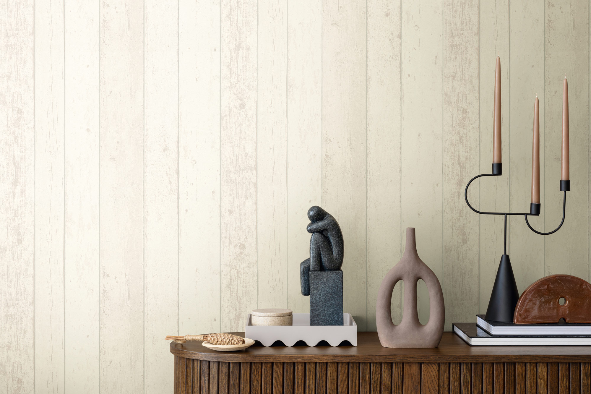 AS Vliestapete Elements 2 Holzoptik Weiß 855046