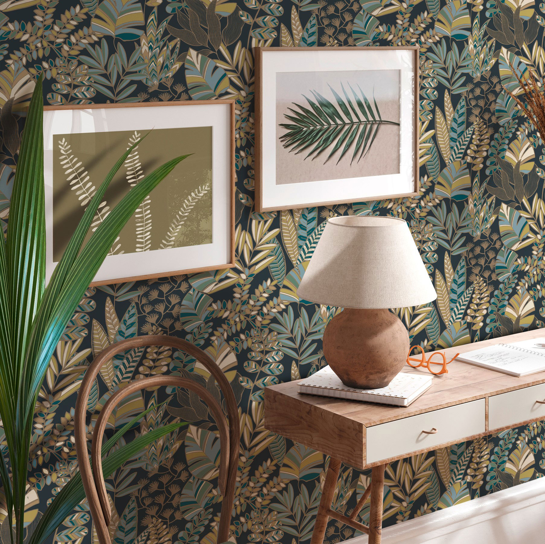 AS Vliestapete Antigua Satin Florale Tapete Blau 390955