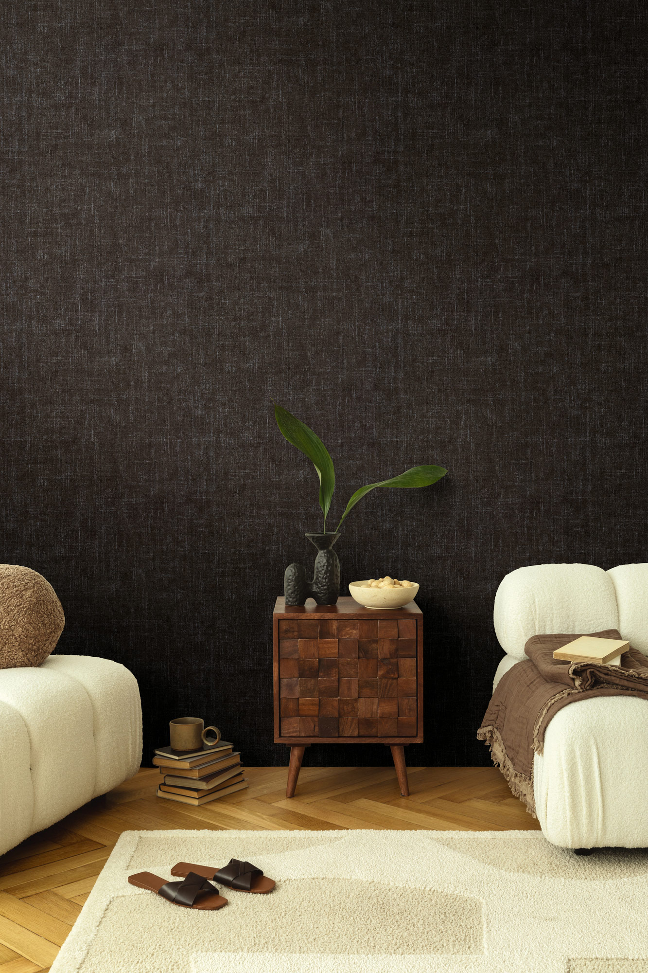 AS Vliestapete CosmoLiving Uni Schwarz 791105